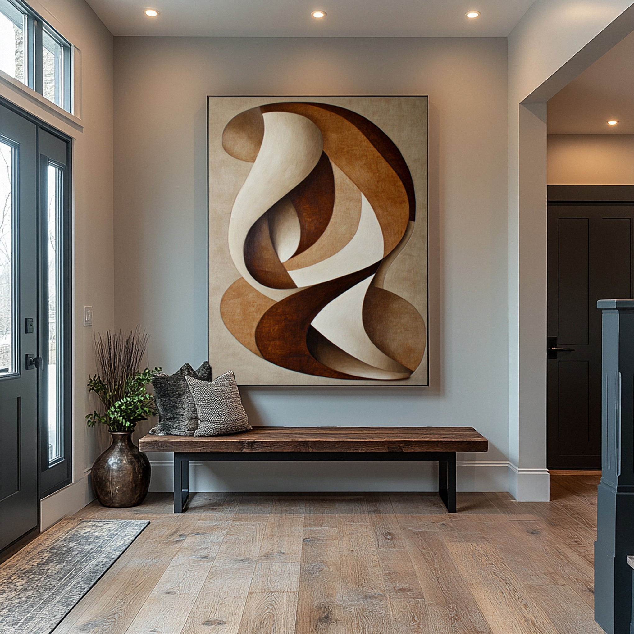 Abstract Dance: Swirling Rhythms in Warm Neutral Hues #BGA 297