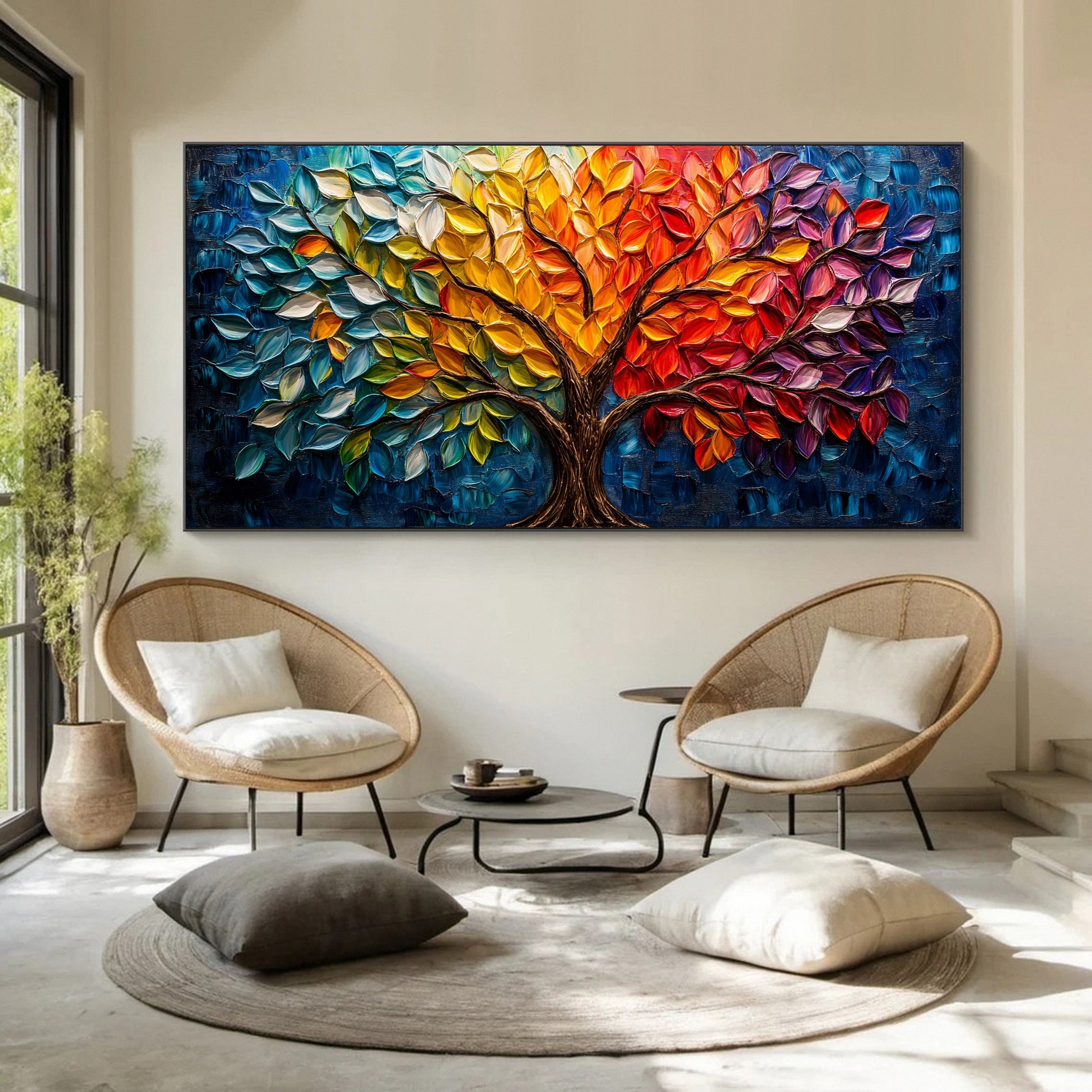 Contemporary Tree Canvas Art Stylish and Colorful Wall Decoration #CAP 045 - Image 3
