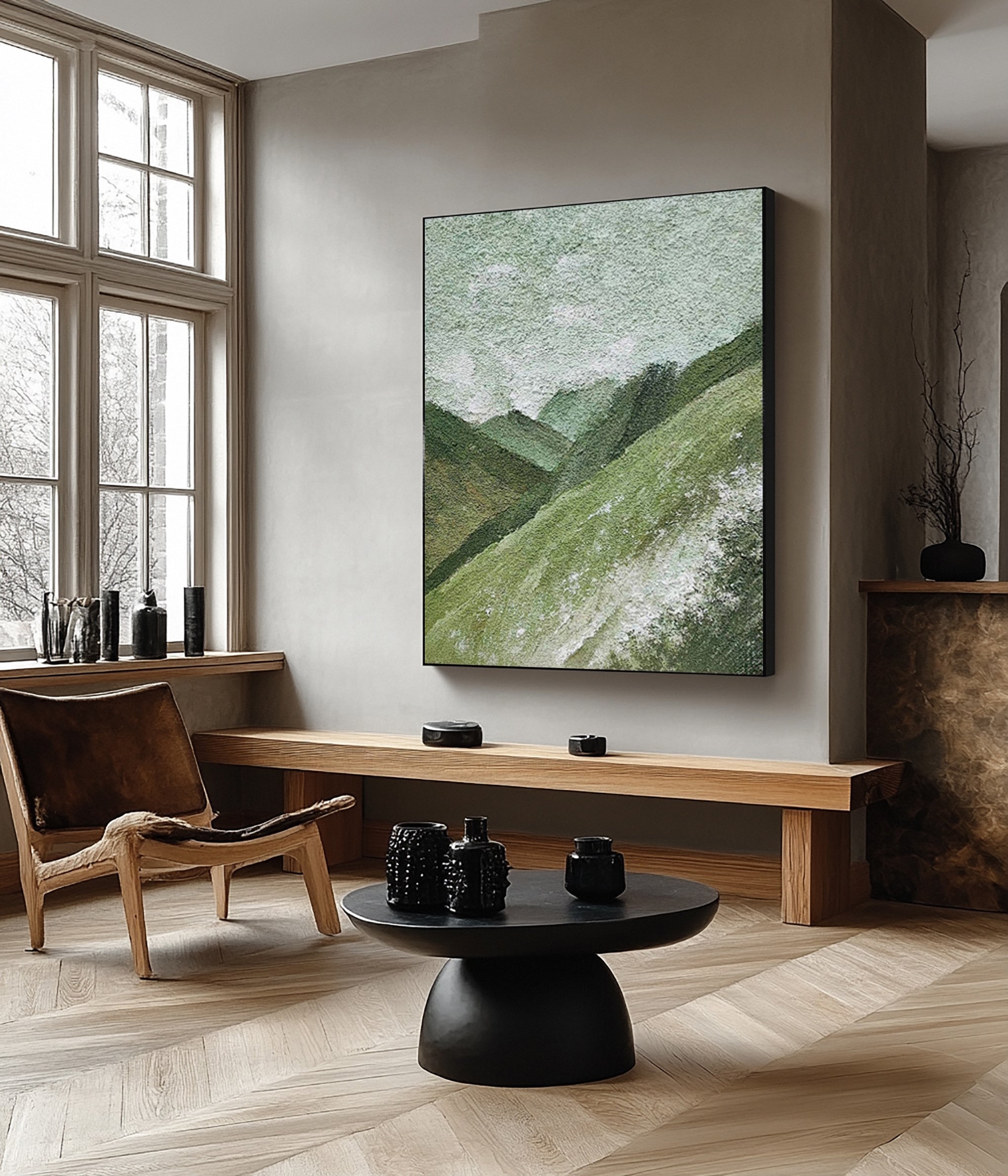 Modern Abstract Canvas with Mountainous Forms #BGA 358 - Image 3