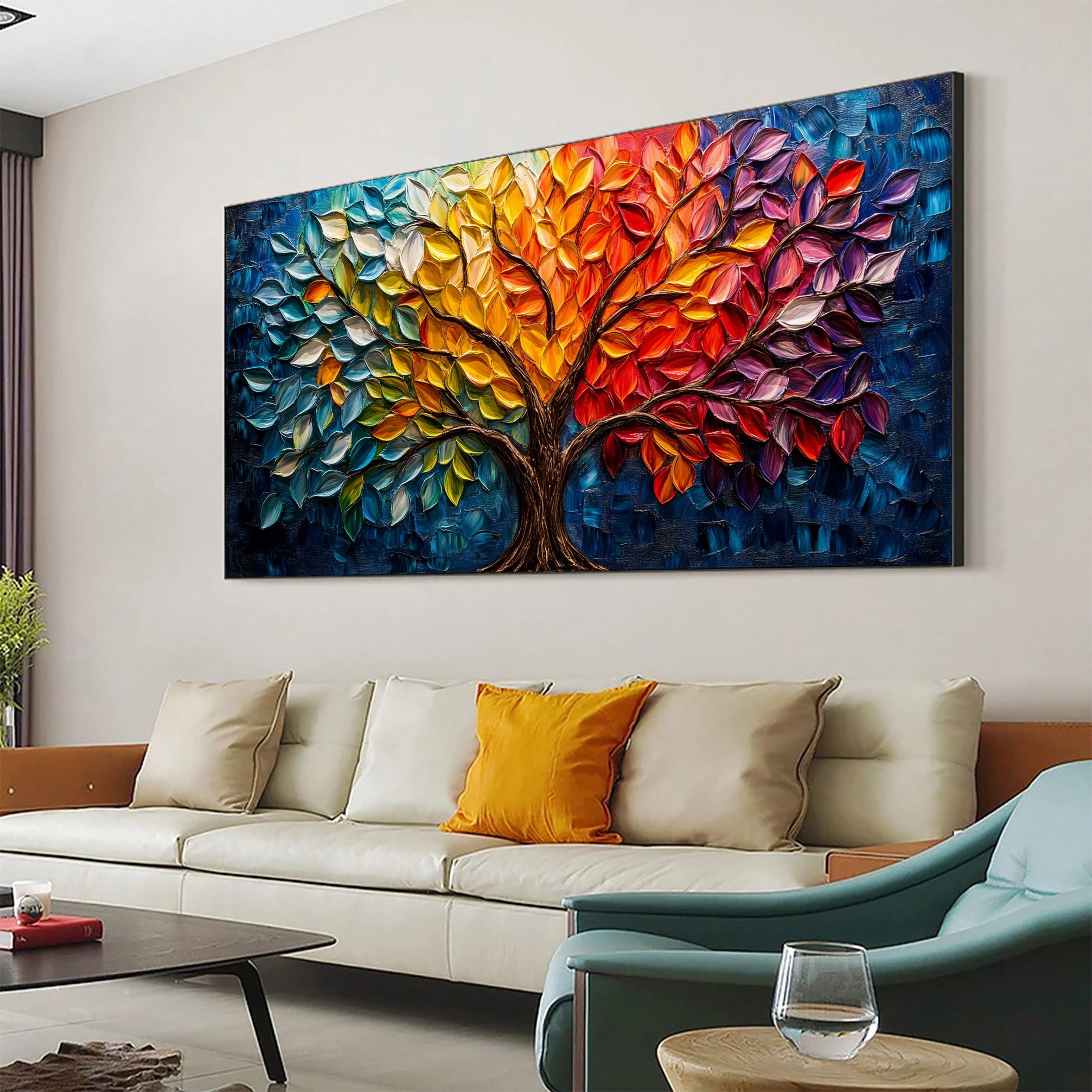 Contemporary Tree Canvas Art Stylish and Colorful Wall Decoration #CAP 045 - Image 4
