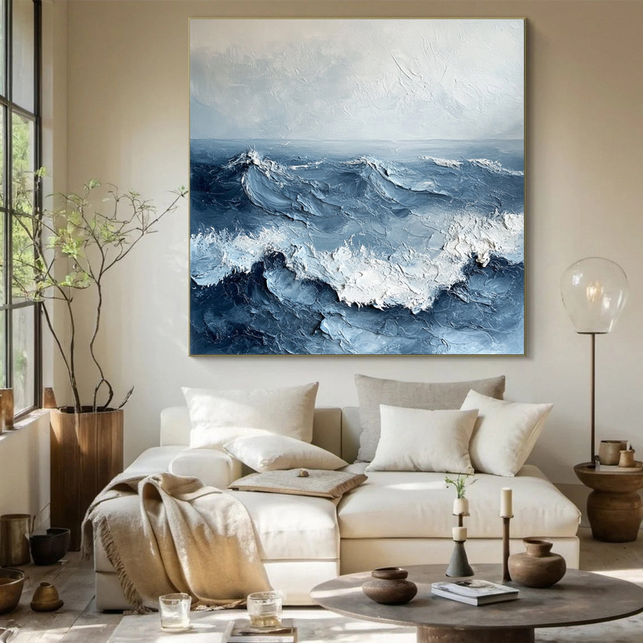 Luxury Ocean Wave Art with 3D Textured Finish for Upscale Homes #OP 036 - Image 9