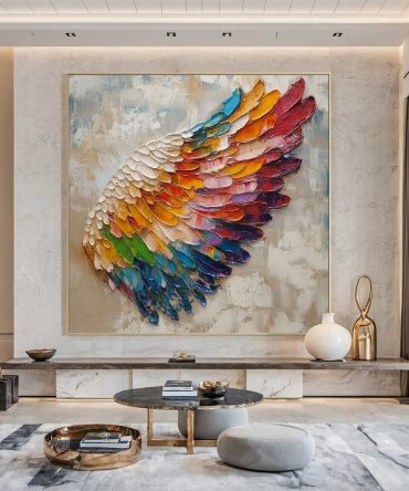 Spectrum Wing Colorful Feather Wall Art #CAP 051