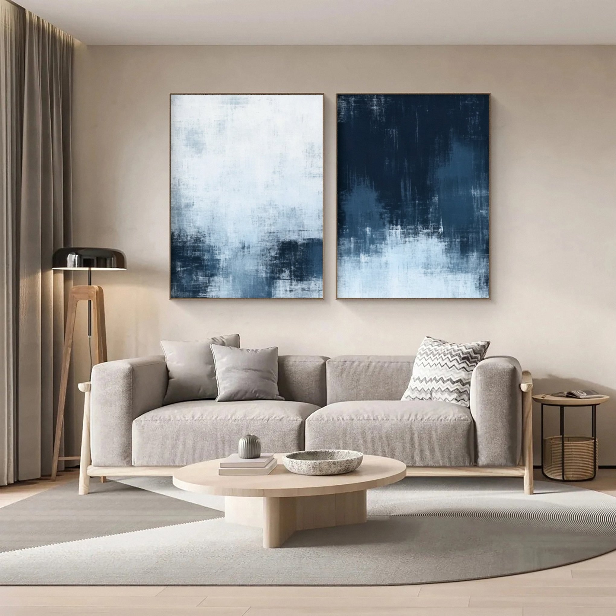 Abstract Harmony Two-Piece Monochrome Art #BGS 014 - Image 2