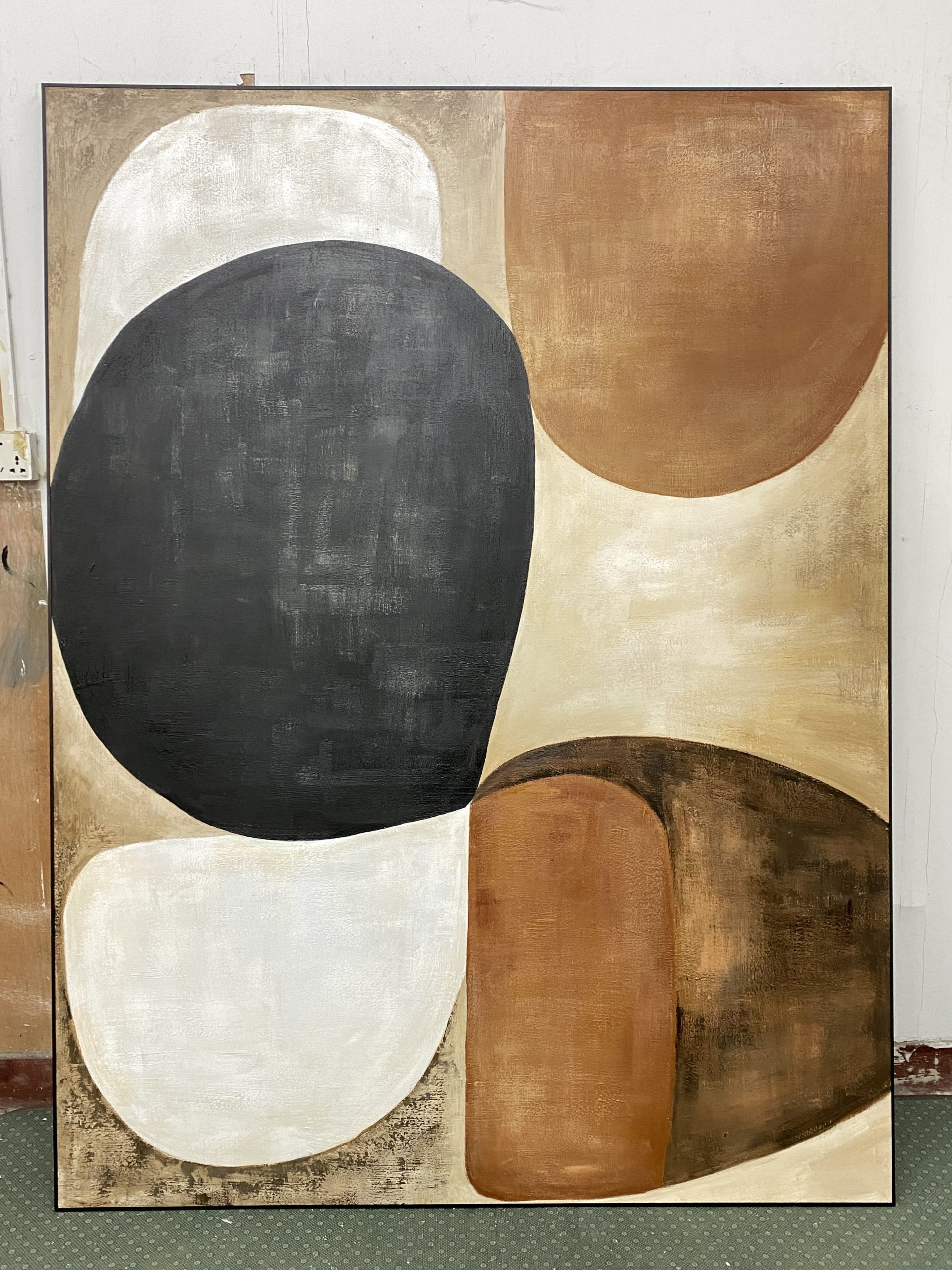 Modern Painting in Black, White, and Earthy Browns #BGA 366 - Image 6