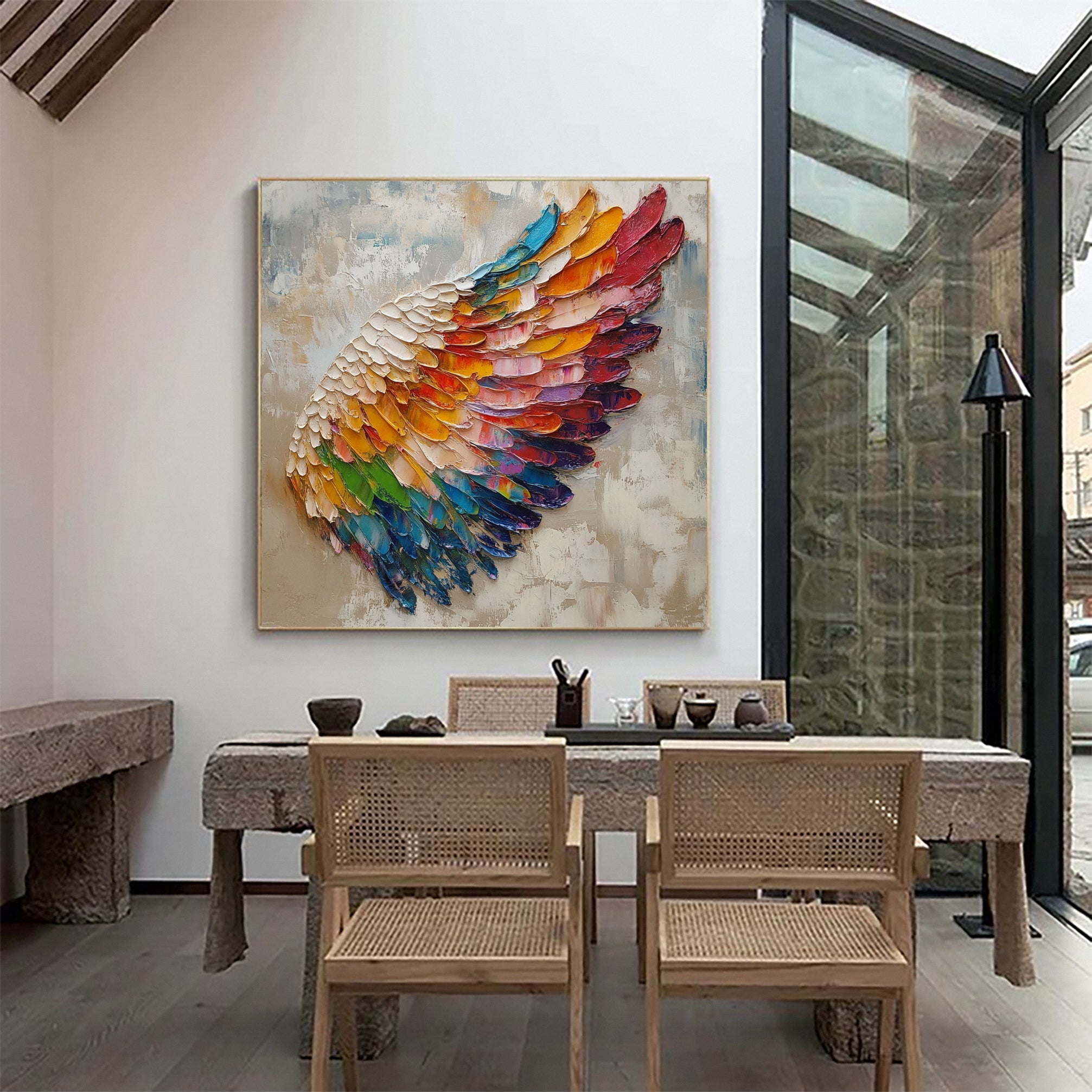 Spectrum Wing Colorful Feather Wall Art #CAP 051 - Image 2