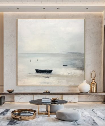 Ocean Whisper Elegant Beach Landscape Oil Painting #OP 048