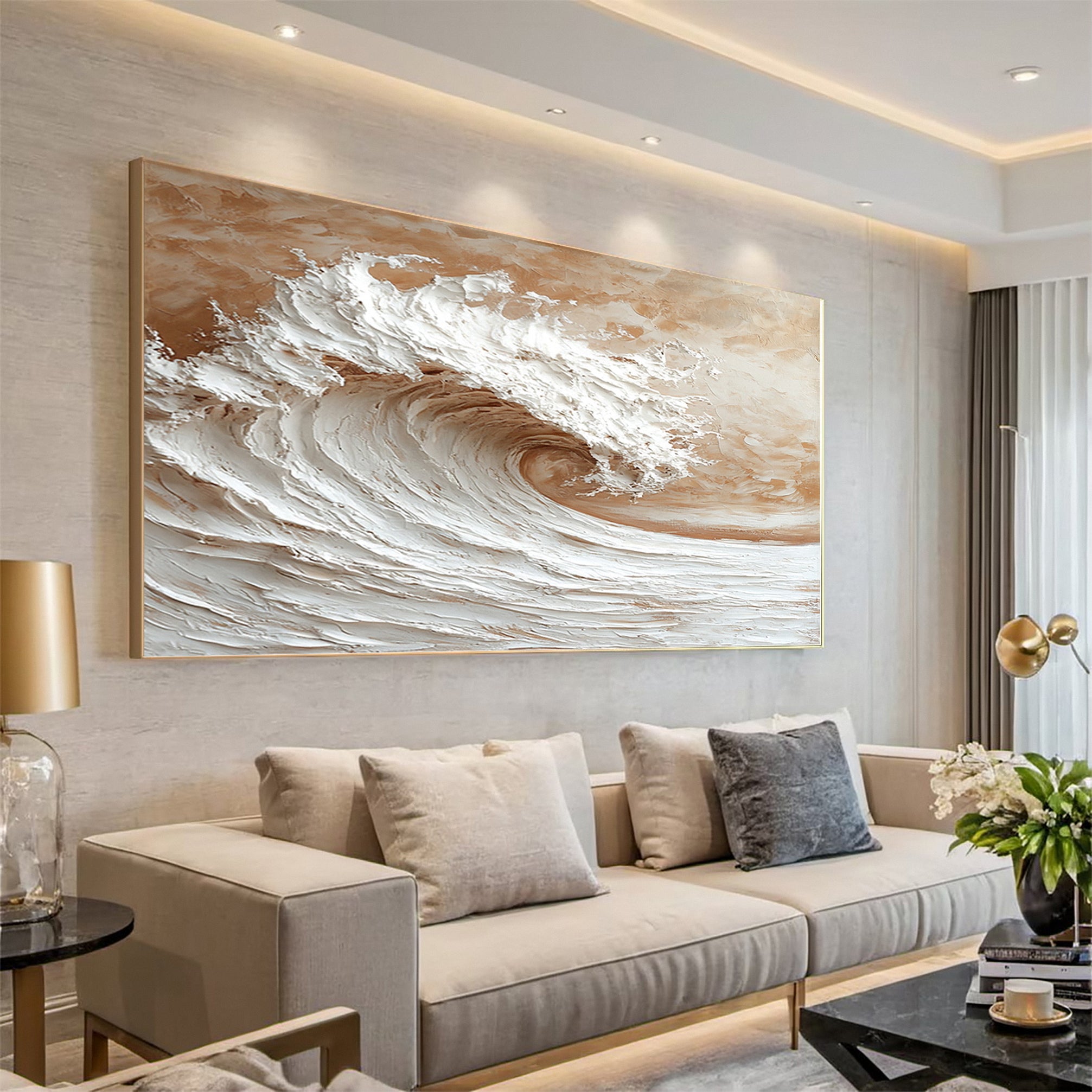 Impasto Ocean Wave Painting Textured Seascape Art #WG 036 - Image 4