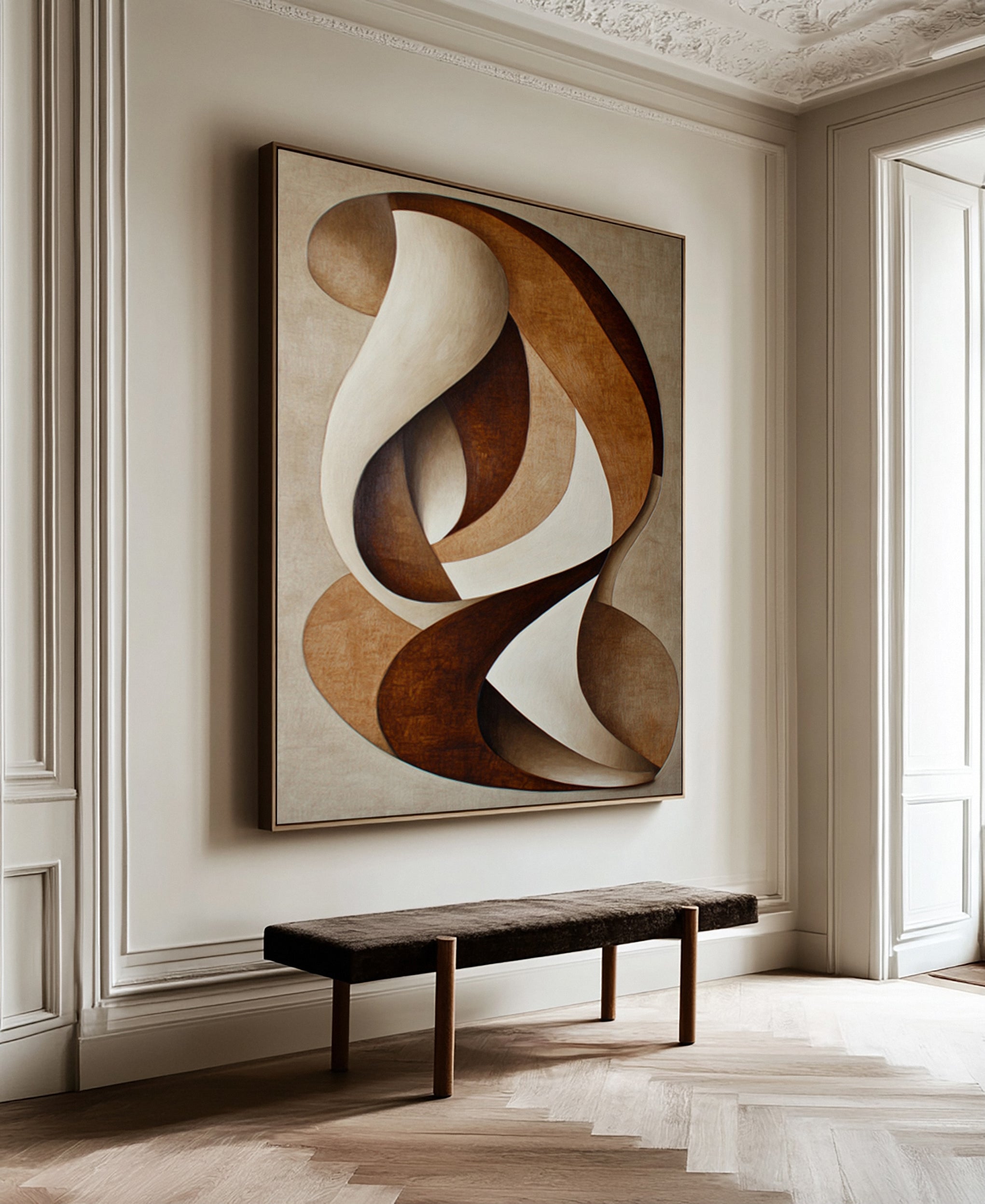Abstract Dance: Swirling Rhythms in Warm Neutral Hues #BGA 297 - Image 7