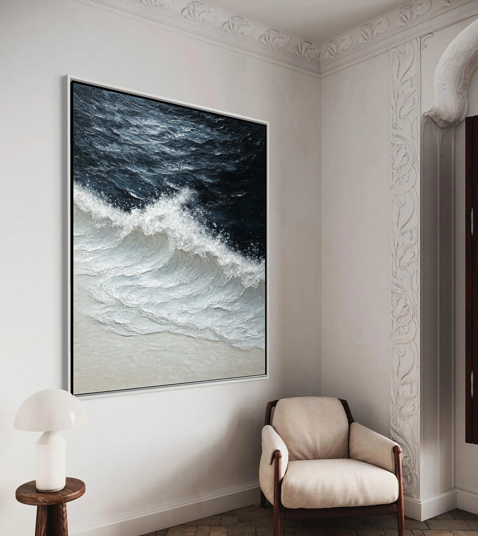 Luxury Ocean Wave Art with 3D Textured Finish for Upscale Homes #OP 040 - Image 4