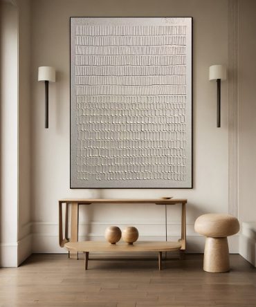 Minimalist Abstract with Varied Vertical Textures in Bands #BGA 332