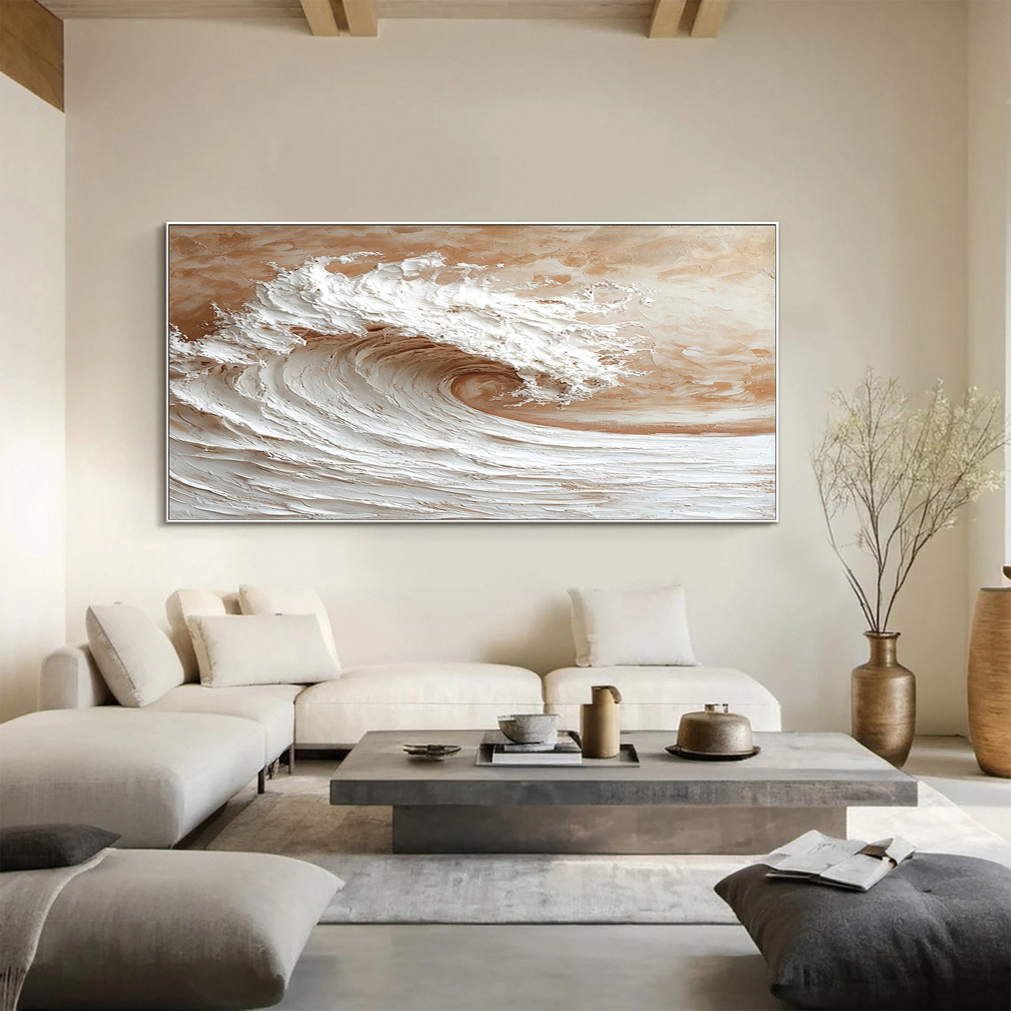 Impasto Ocean Wave Painting Textured Seascape Art #WG 036 - Image 5