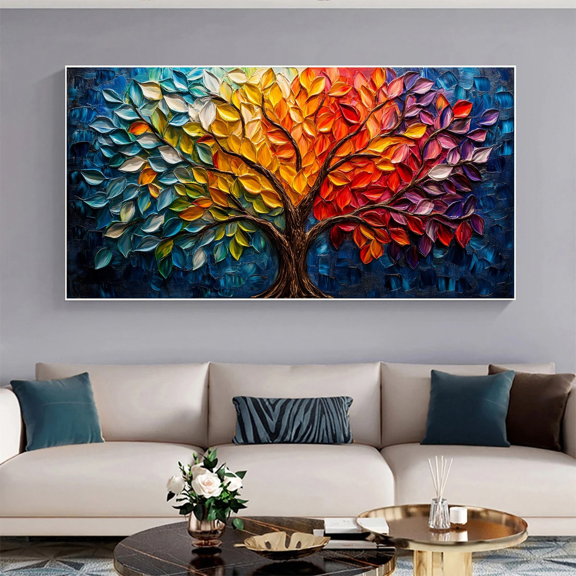 Contemporary Tree Canvas Art Stylish and Colorful Wall Decoration #CAP 045 - Image 8