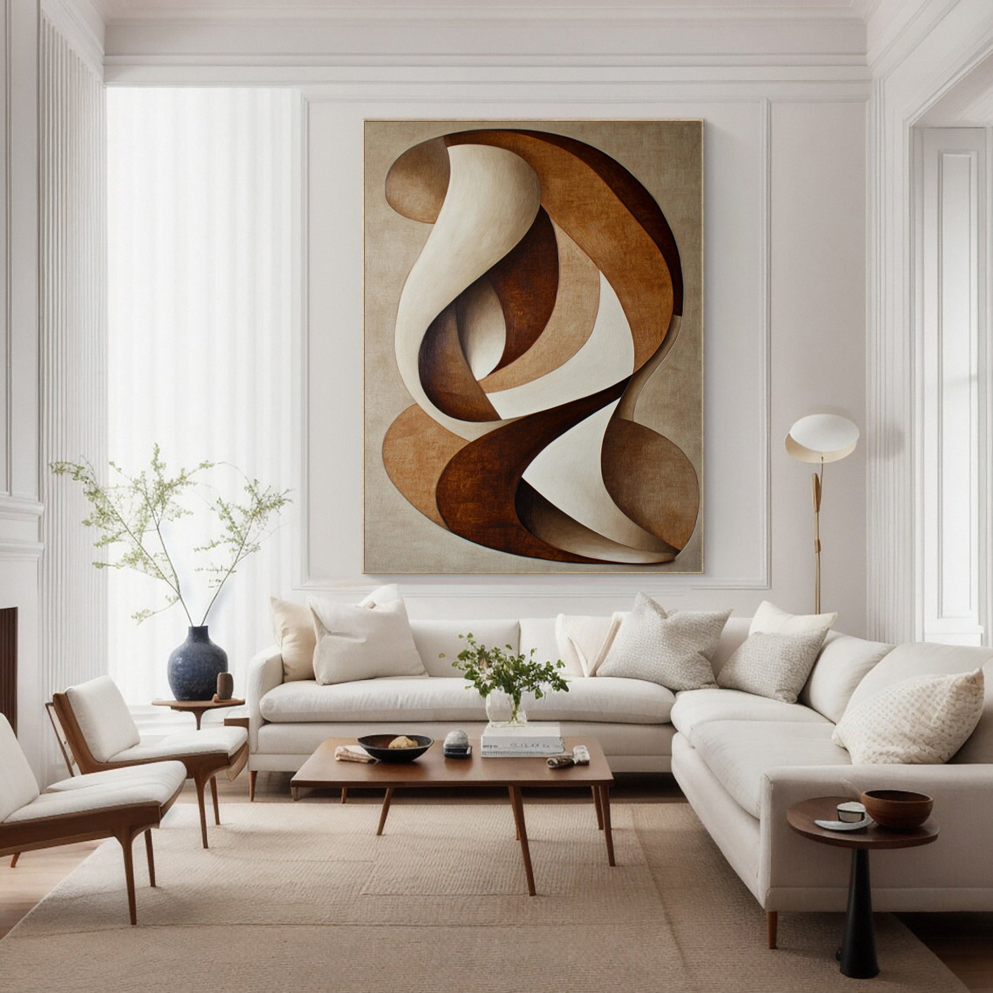 Abstract Dance: Swirling Rhythms in Warm Neutral Hues #BGA 297 - Image 2