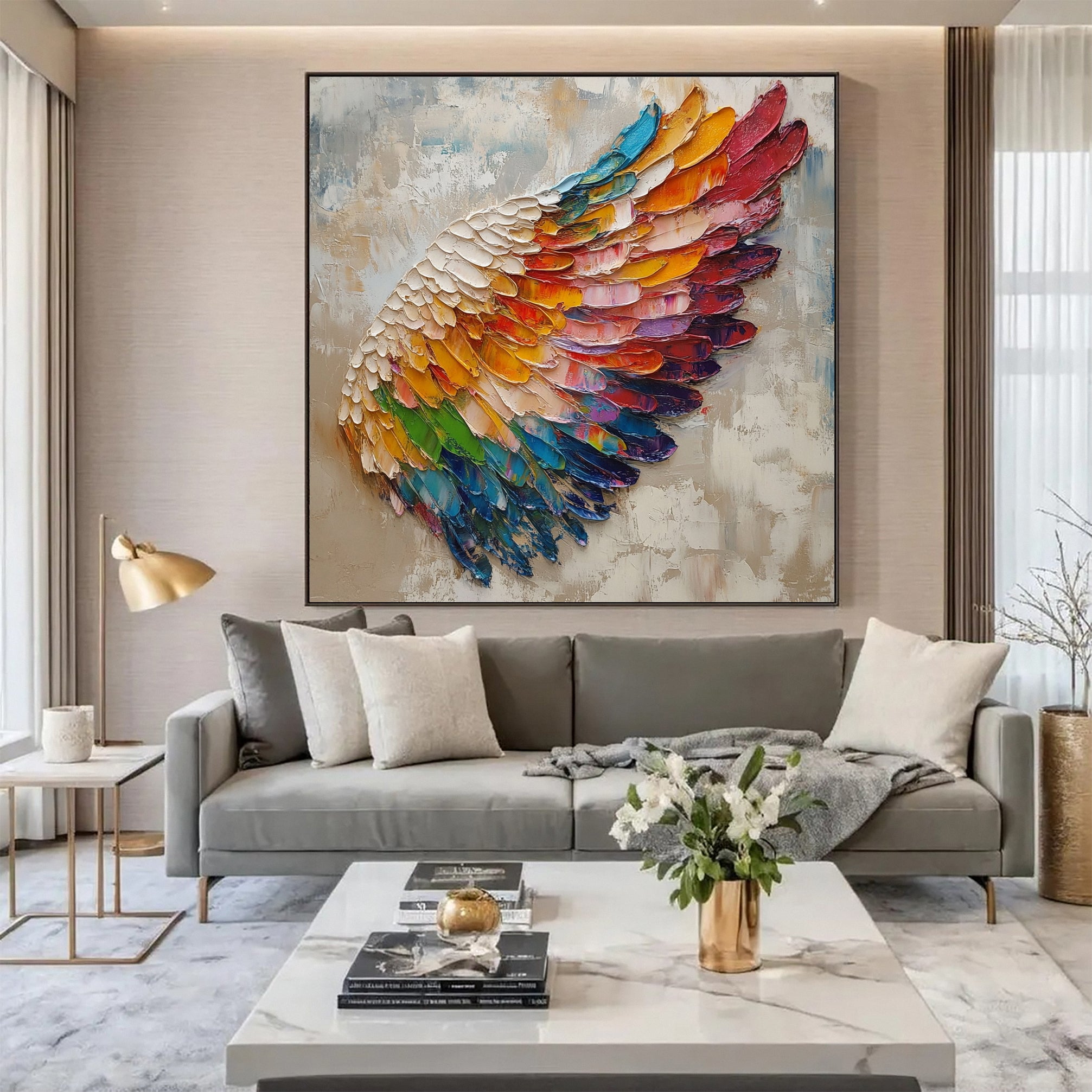 Spectrum Wing Colorful Feather Wall Art #CAP 051 - Image 3
