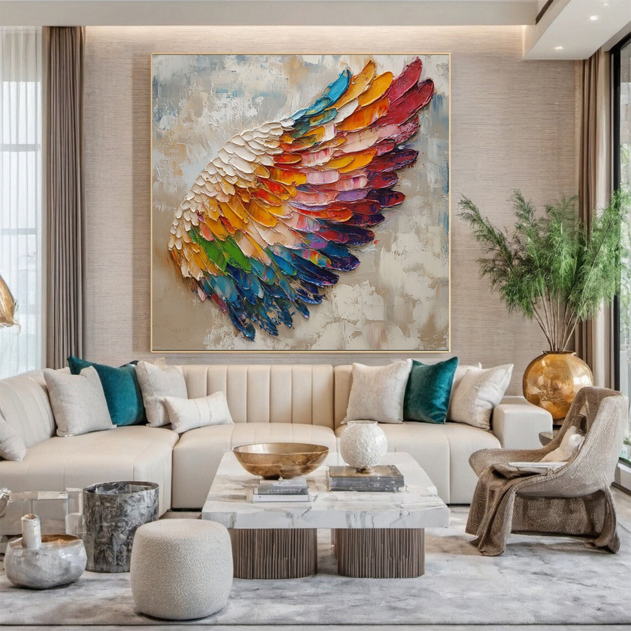 Spectrum Wing Colorful Feather Wall Art #CAP 051 - Image 4