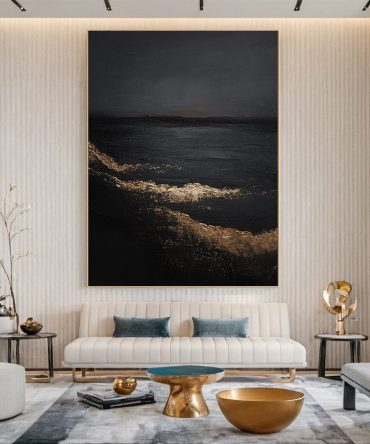 Monochrome Elegance Textured Black Abstract Wall Art #BM 131