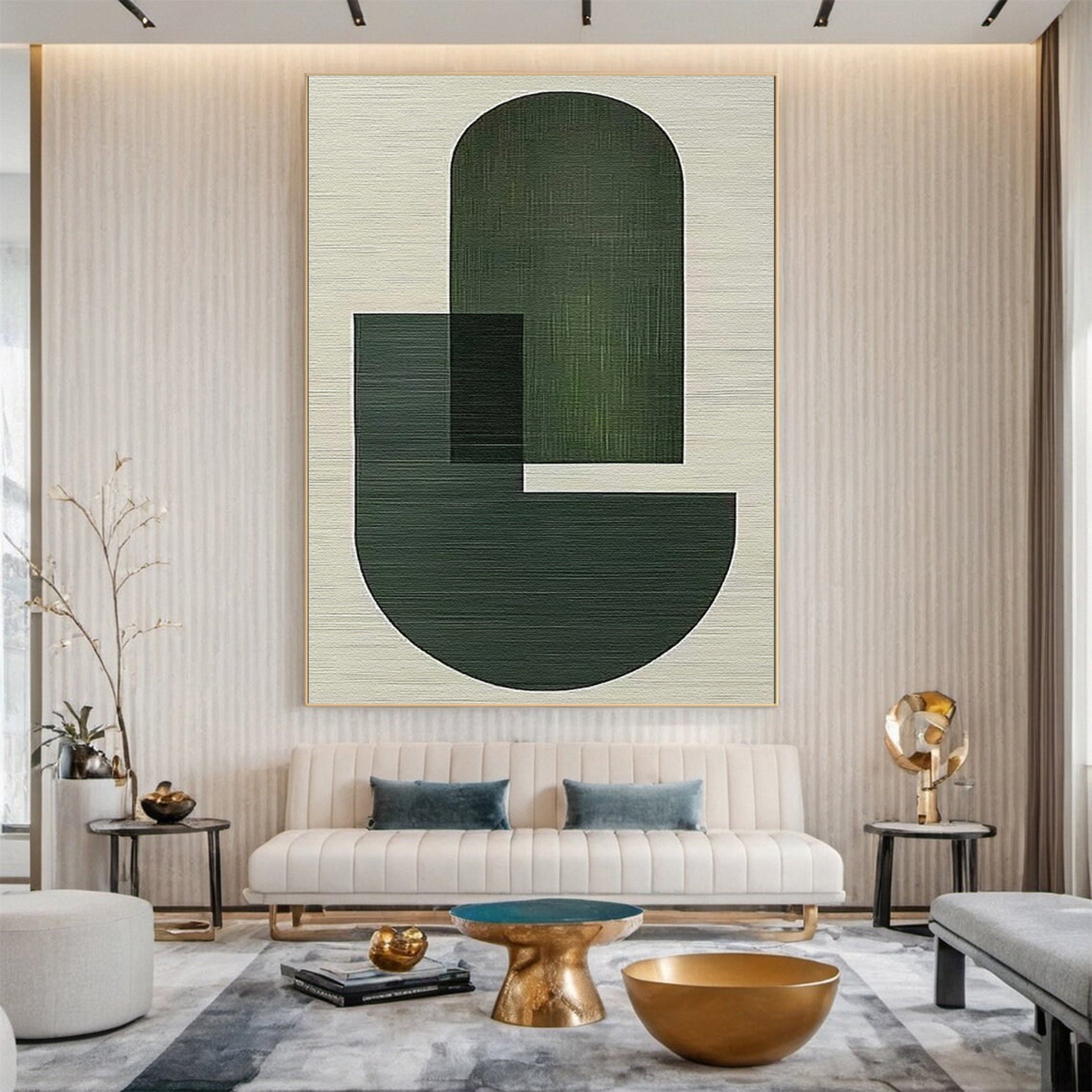 Tranquil Abstract Green and White Canvas for Modern Homes #BGA 028 - Image 6