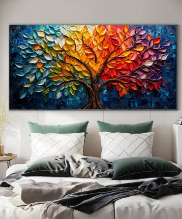 Contemporary Tree Canvas Art Stylish and Colorful Wall Decoration #CAP 045
