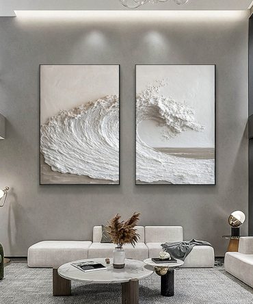 Textured Ocean Wave Art 3D Oil Painting for Modern Living Rooms #BBS 025