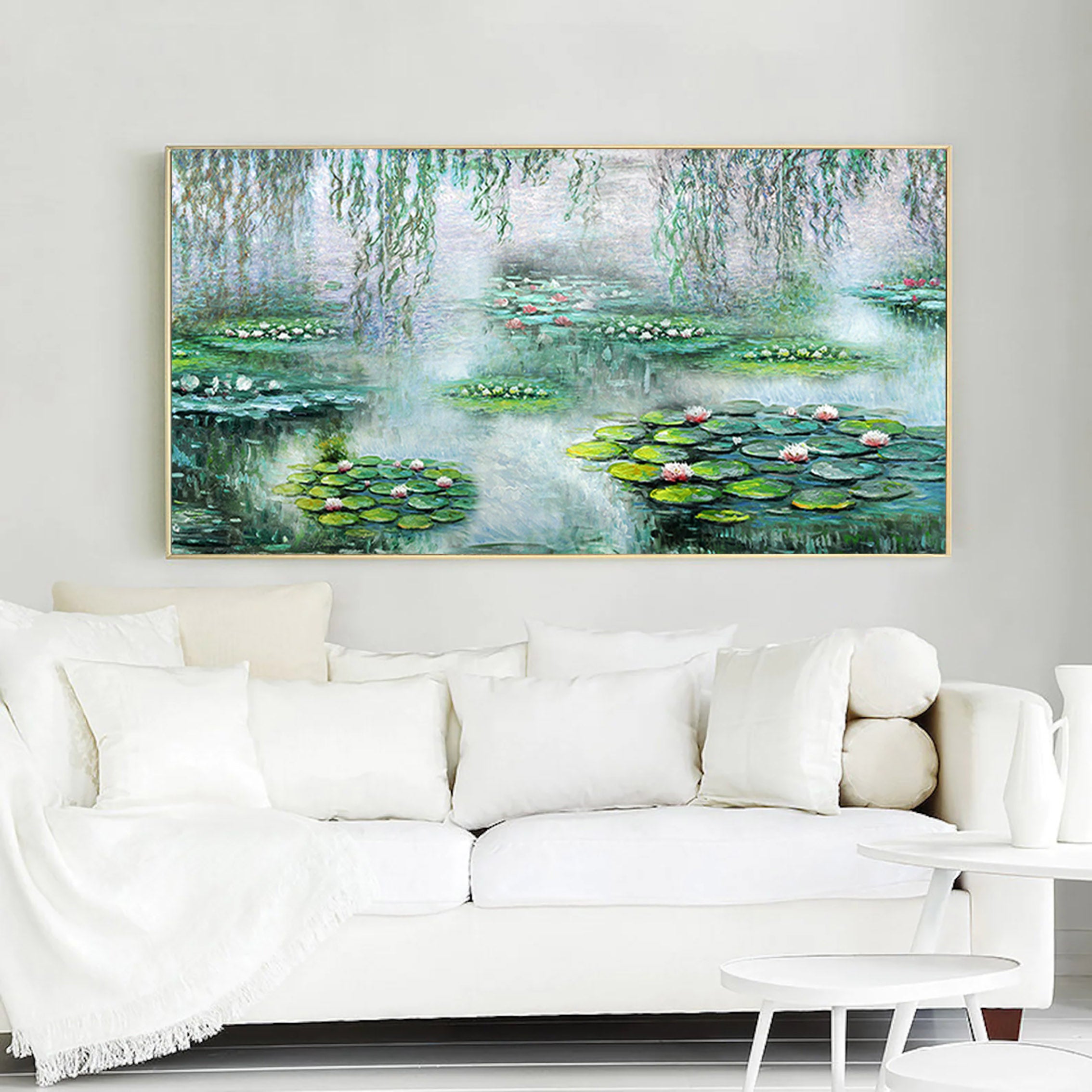 Tranquil Pond with Water Lilies, Impressionistic Wall Art #BGA 061 - Image 5