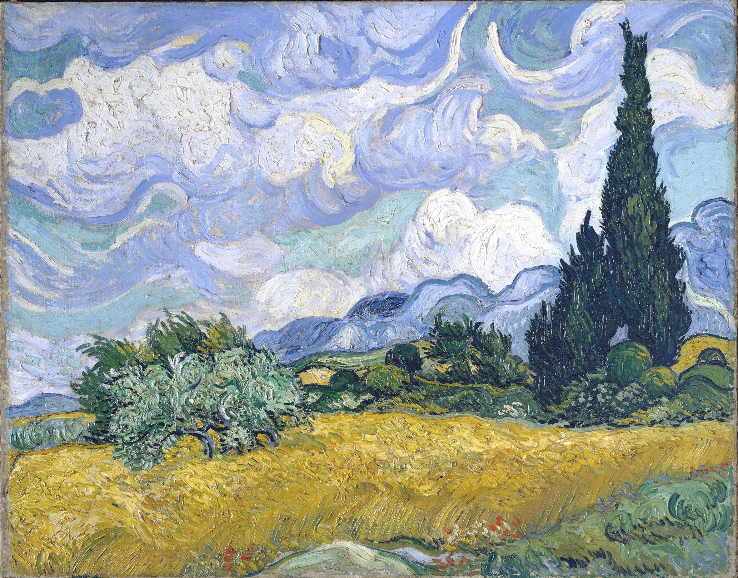 Wheat Field with Cypresses In A Brighter Hue #BGA 103 - Image 4