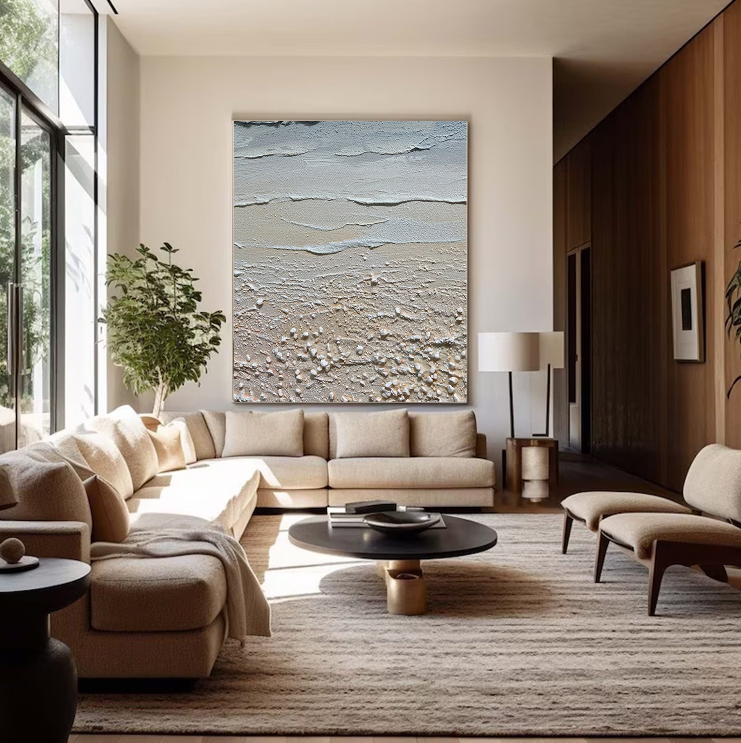 Large Abstract Beach Painting, Tactile Coastal Wall Art #BGA 210 - Image 6