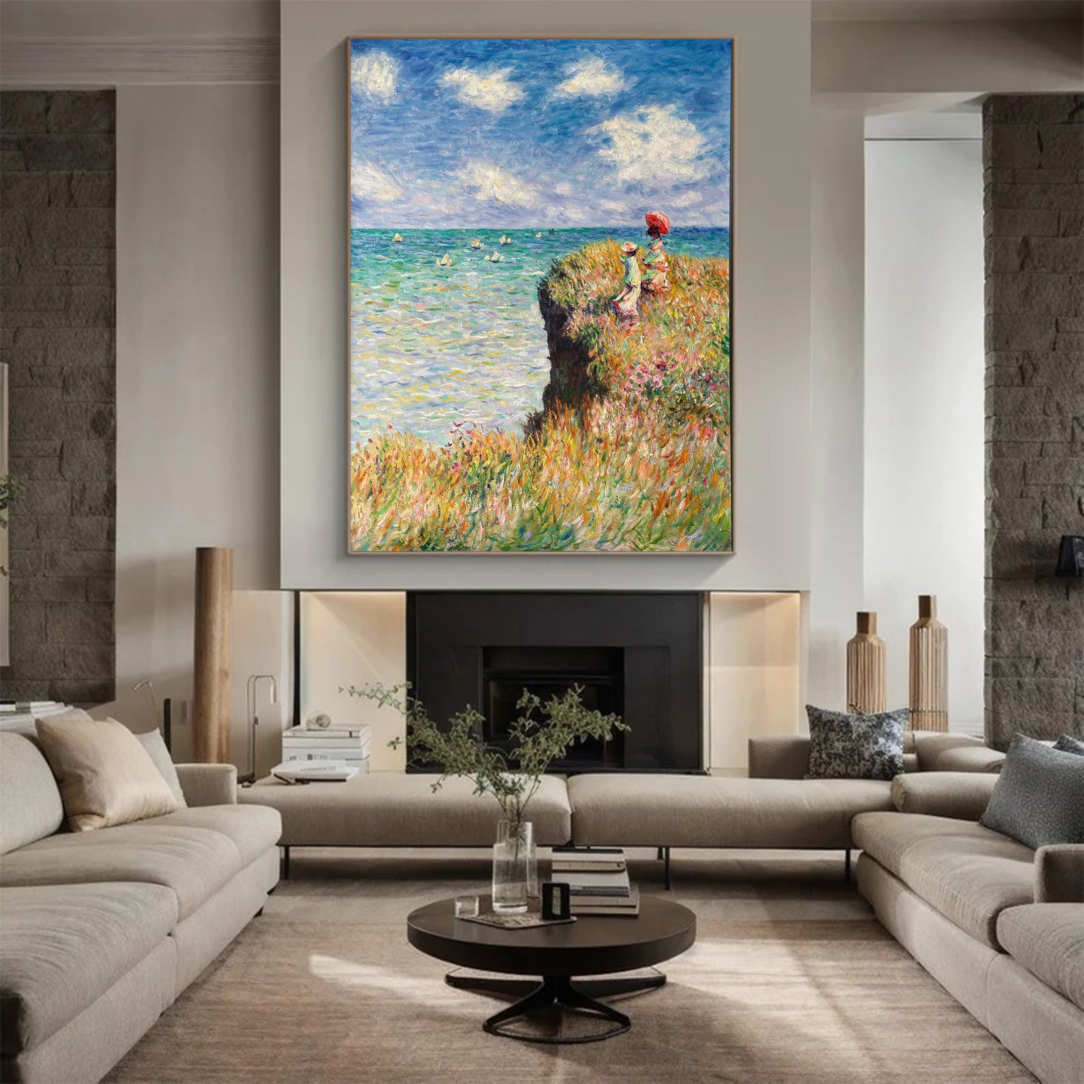 The Cliff Walk at Pourville, Inspired by Monet #BGA 174 - Image 8