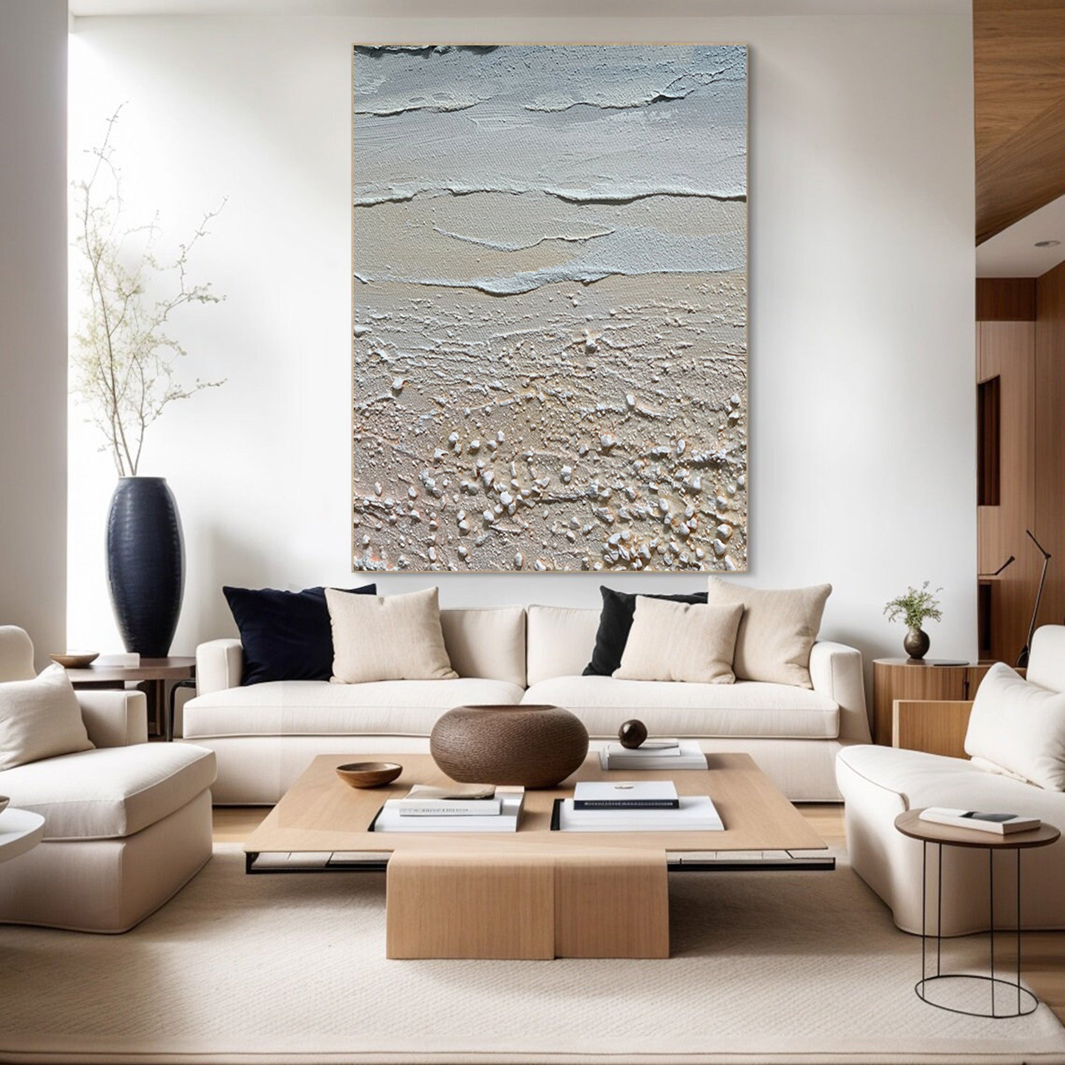 Large Abstract Beach Painting, Tactile Coastal Wall Art #BGA 210 - Image 8