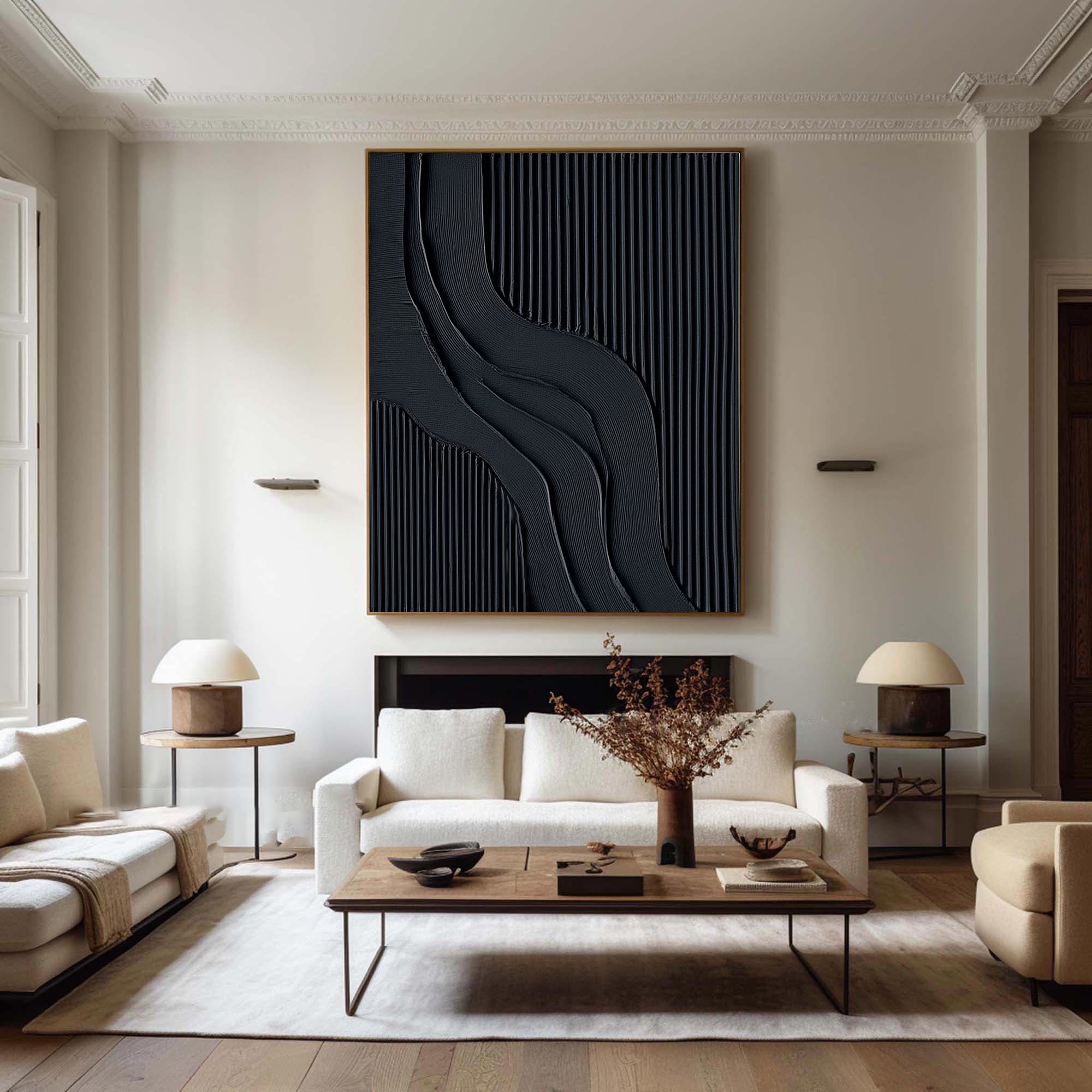 Black Minimalist Painting #BM 051 - Image 5