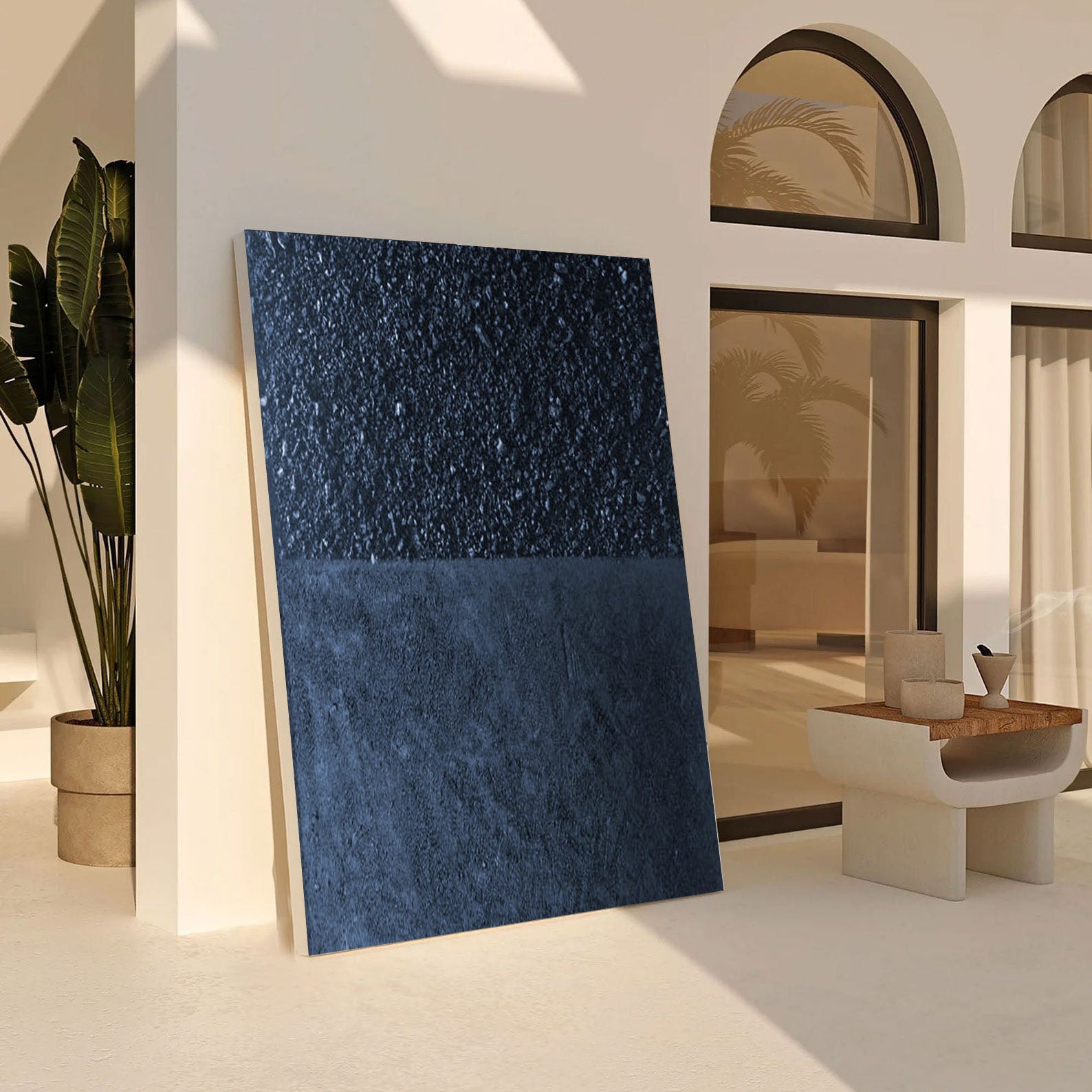 Minimalist Dark Blue Canvas, Textured Abstract Art #BGA 197 - Image 7