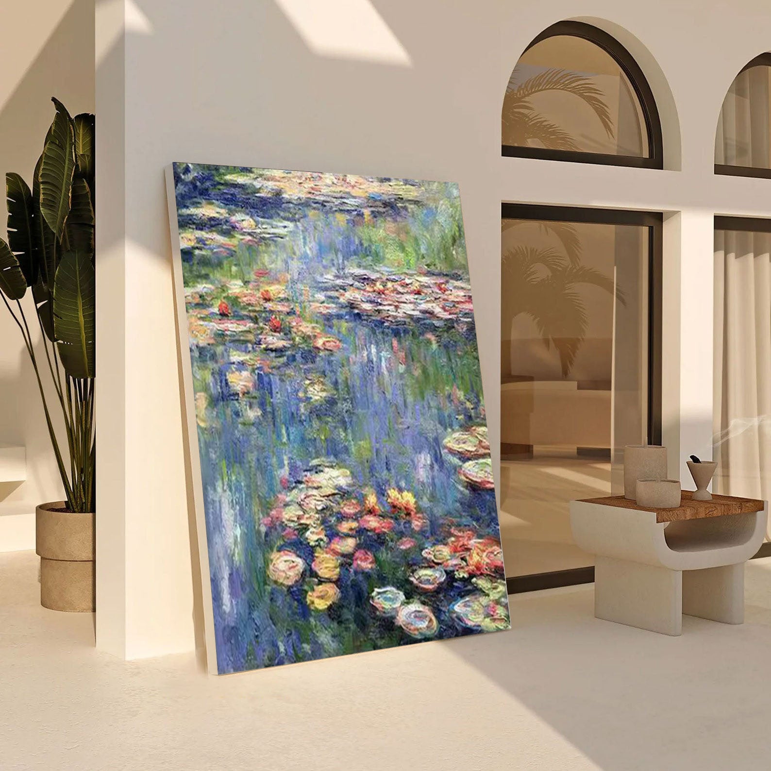 Monet Inspired Water Lilies, Impressionist Canvas #BGA 166 - Image 7