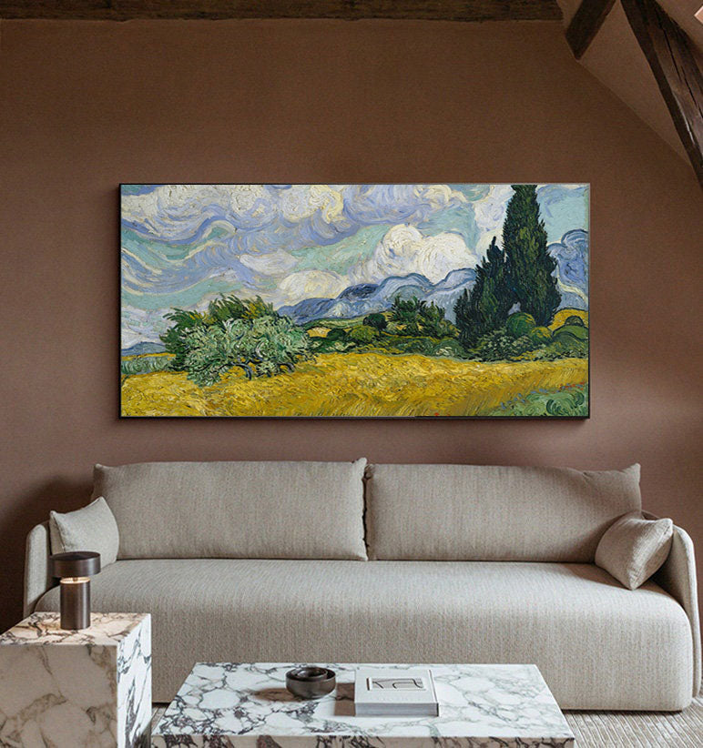 Wheat Field with Cypresses, Van Gogh Inspired Wall Art #BGA 108 - Image 2