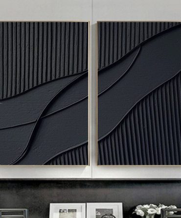 Black Minimalist Painting Set Of 2 #BMS 002