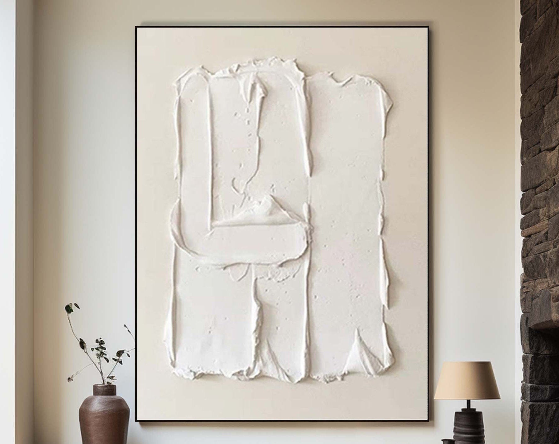 White Minimalist Painting #WM 010 - Image 2