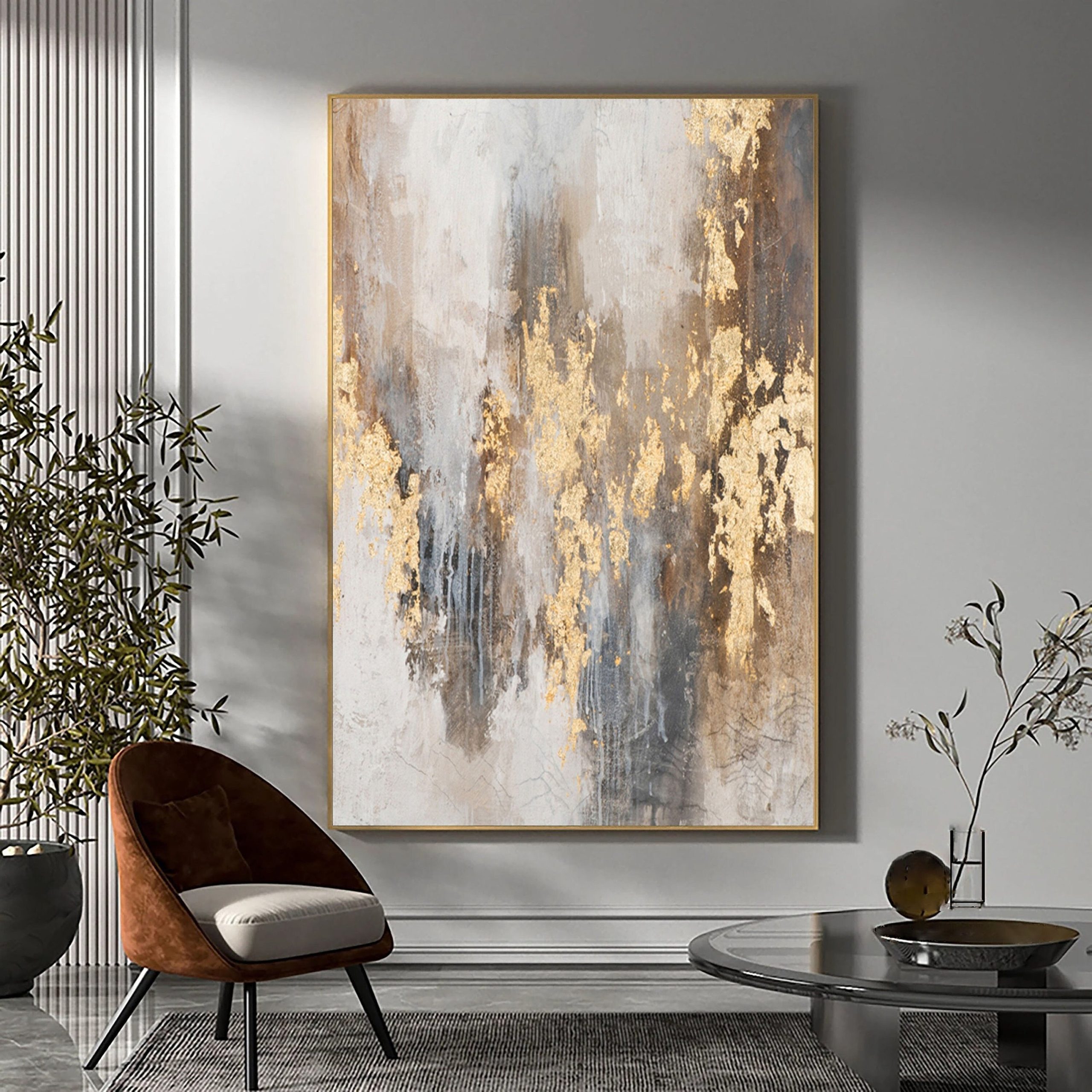 Beige & Brown Abstract Painting #BBA 019 - Image 9
