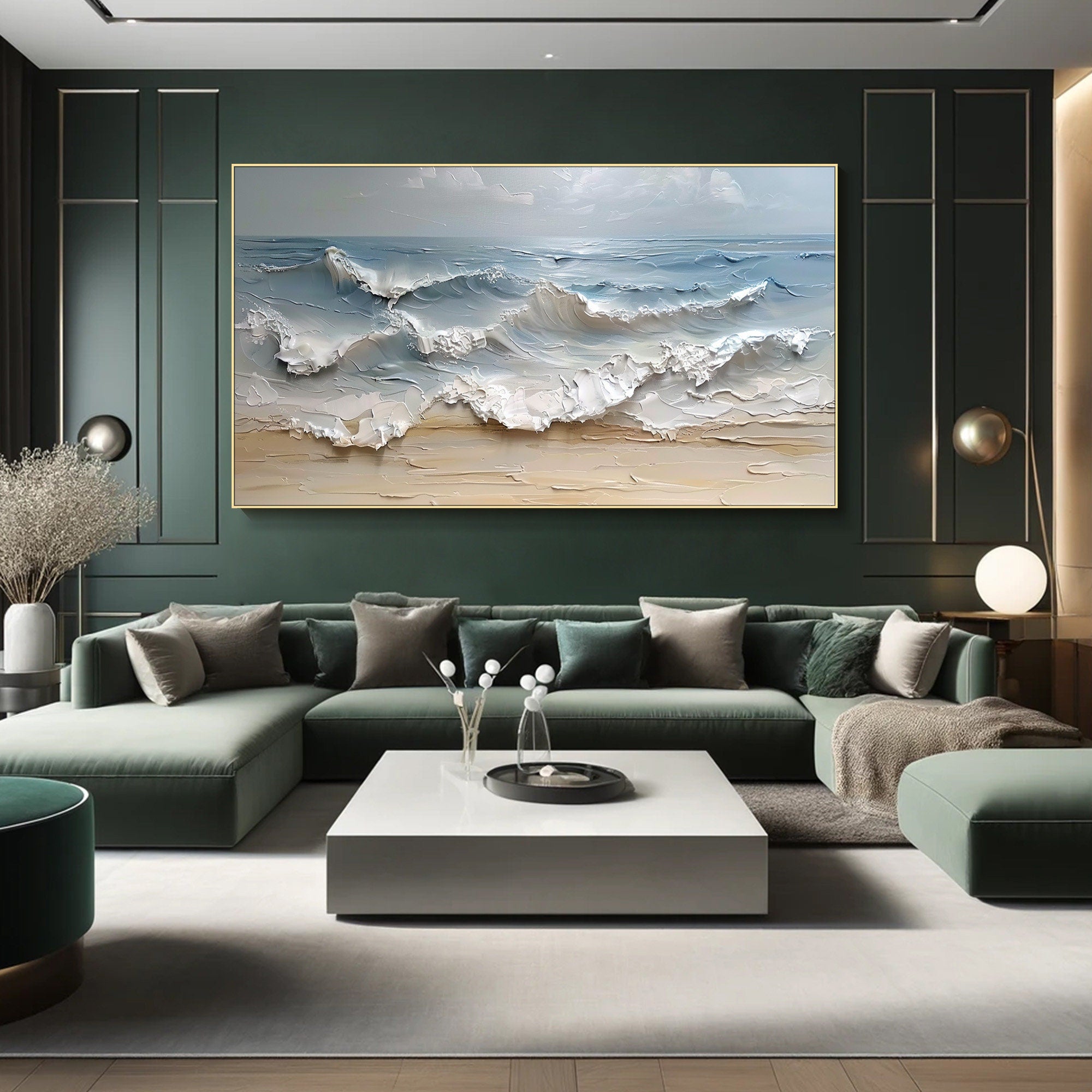 Textured Ocean Waves Canvas Art for Coastal Decor #BGM 052 - Image 5