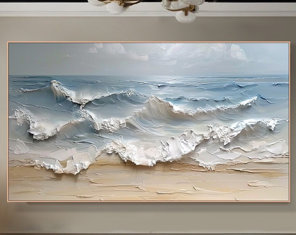Textured Ocean Waves Canvas Art for Coastal Decor #BGM 052 - Image 4