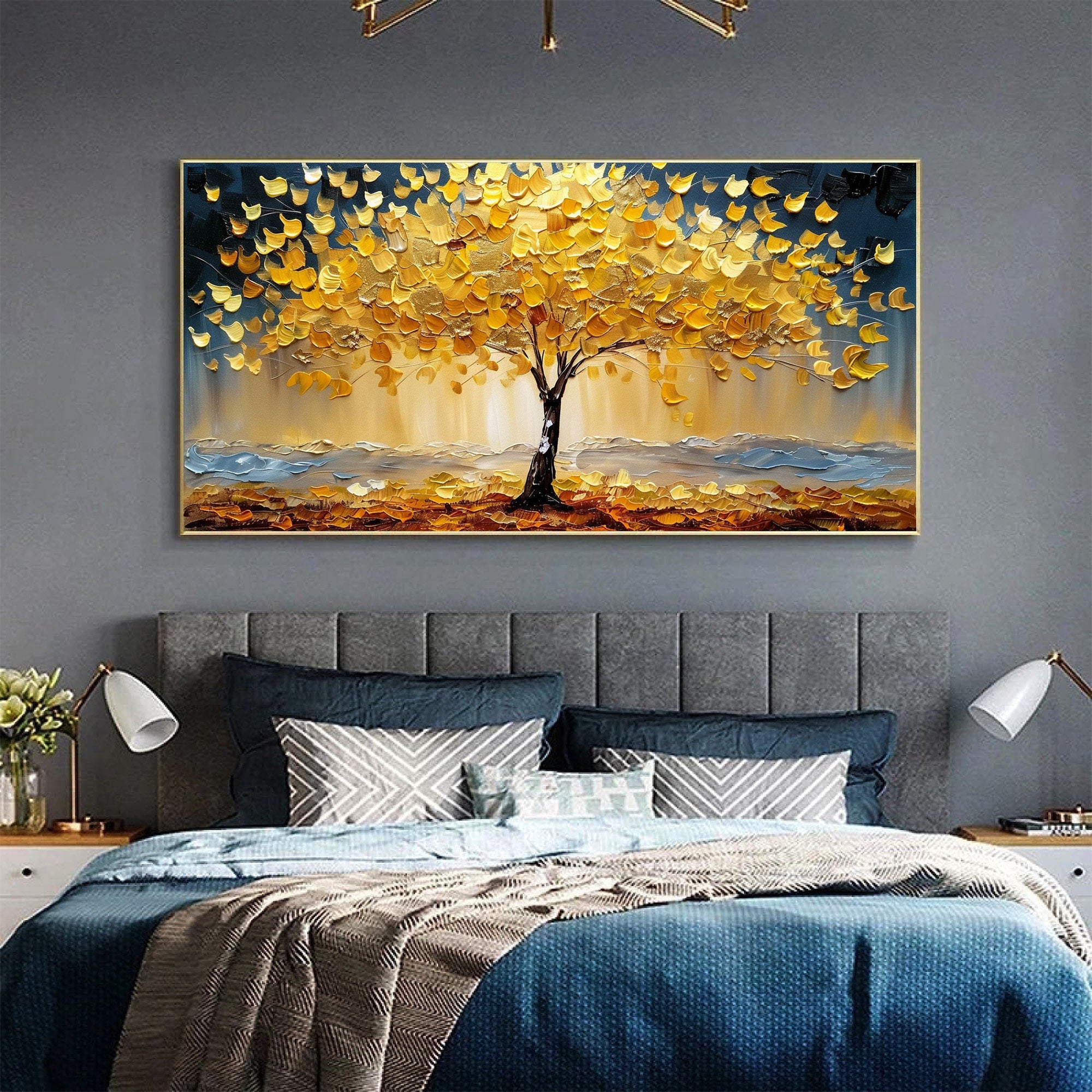 Autumn Colorful Tree Artwork Textured Oil Painting for Elegant Interiors #CAP 033 - Image 5