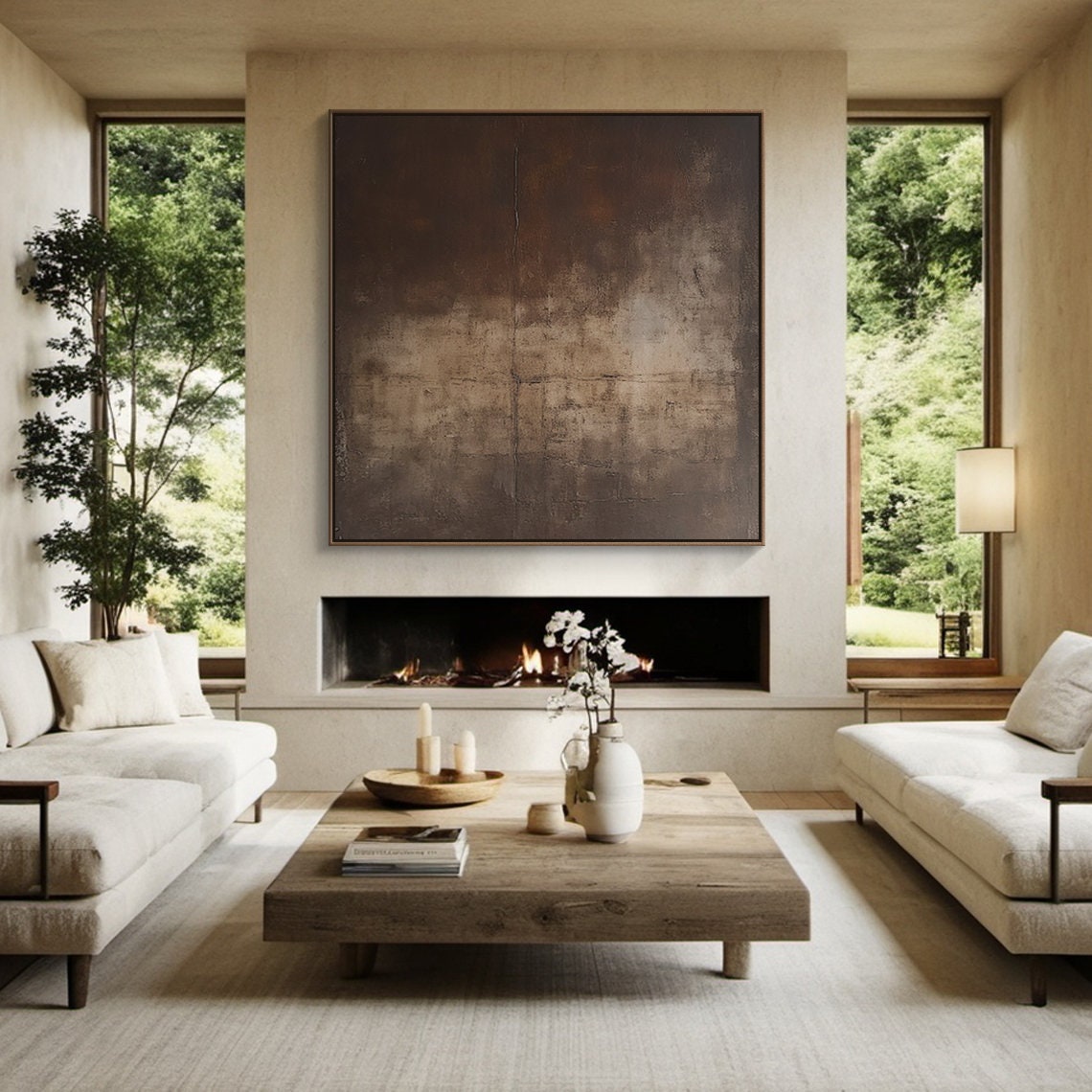 Beige & Brown Abstract Painting #BBA 069 - Image 2