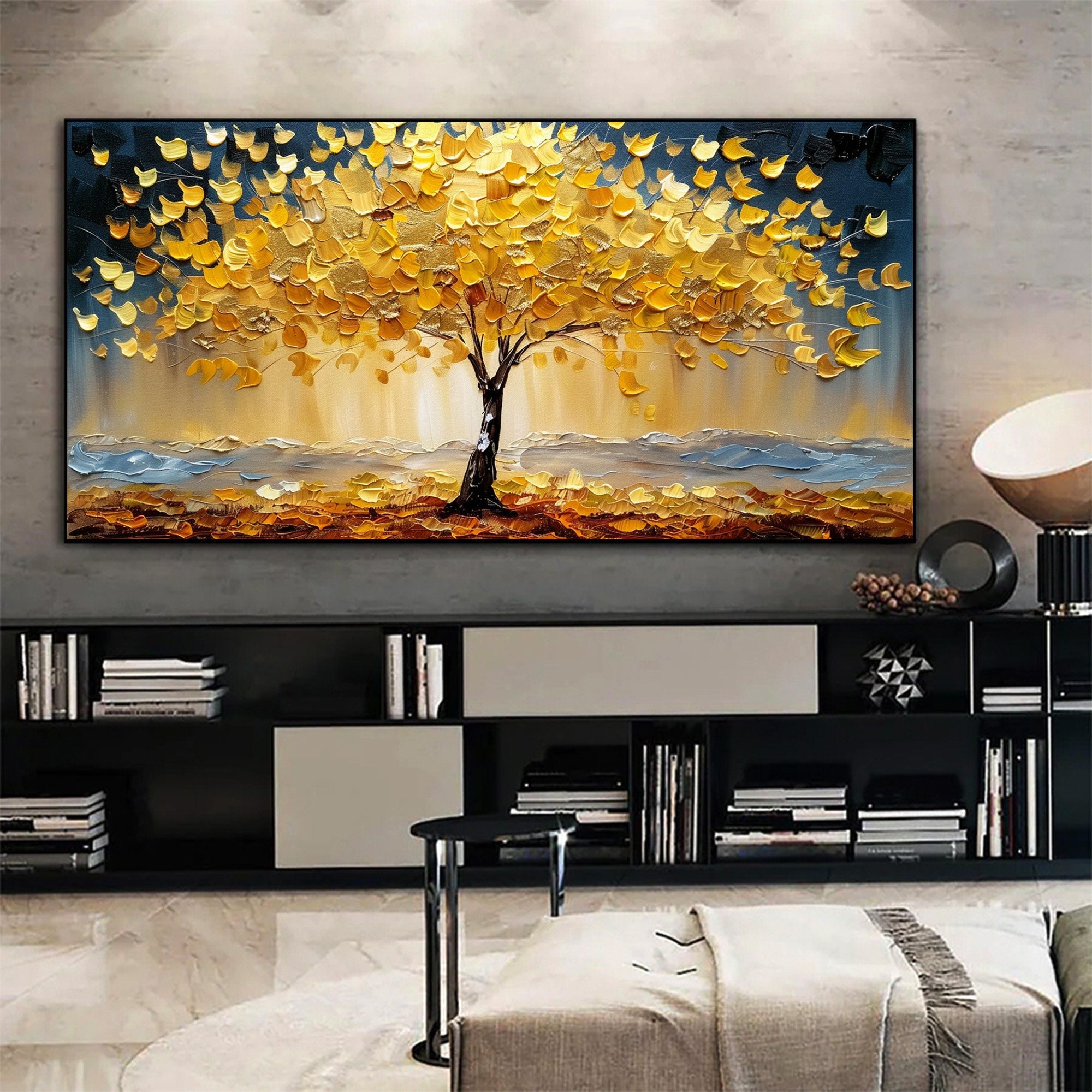 Autumn Colorful Tree Artwork Textured Oil Painting for Elegant Interiors #CAP 033 - Image 7