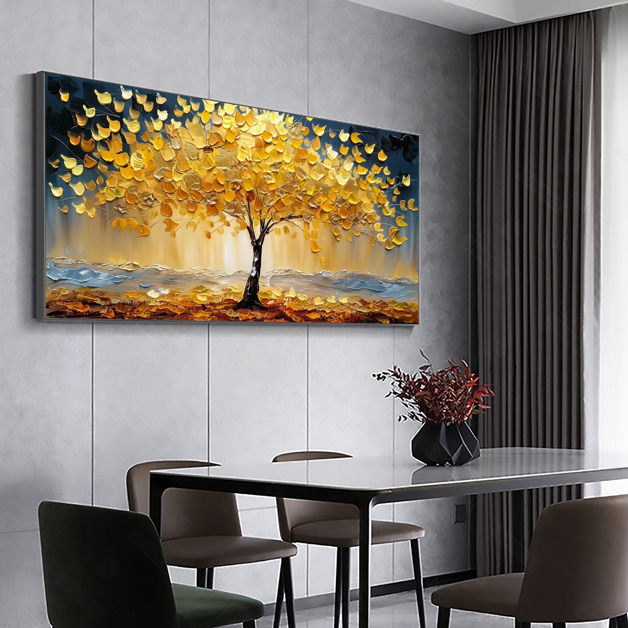 Autumn Colorful Tree Artwork Textured Oil Painting for Elegant Interiors #CAP 033 - Image 2
