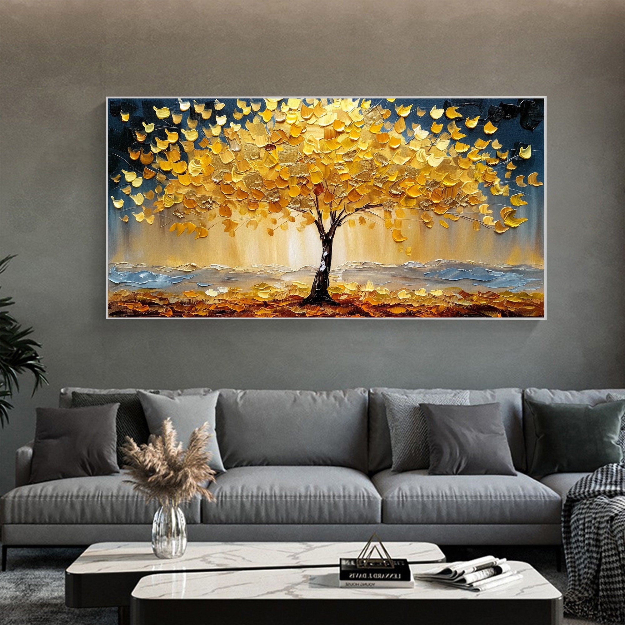Autumn Colorful Tree Artwork Textured Oil Painting for Elegant Interiors #CAP 033 - Image 8