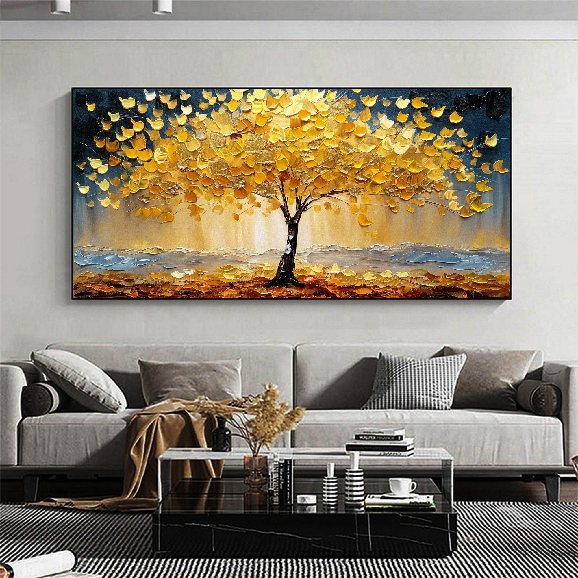 Autumn Colorful Tree Artwork Textured Oil Painting for Elegant Interiors #CAP 033 - Image 10