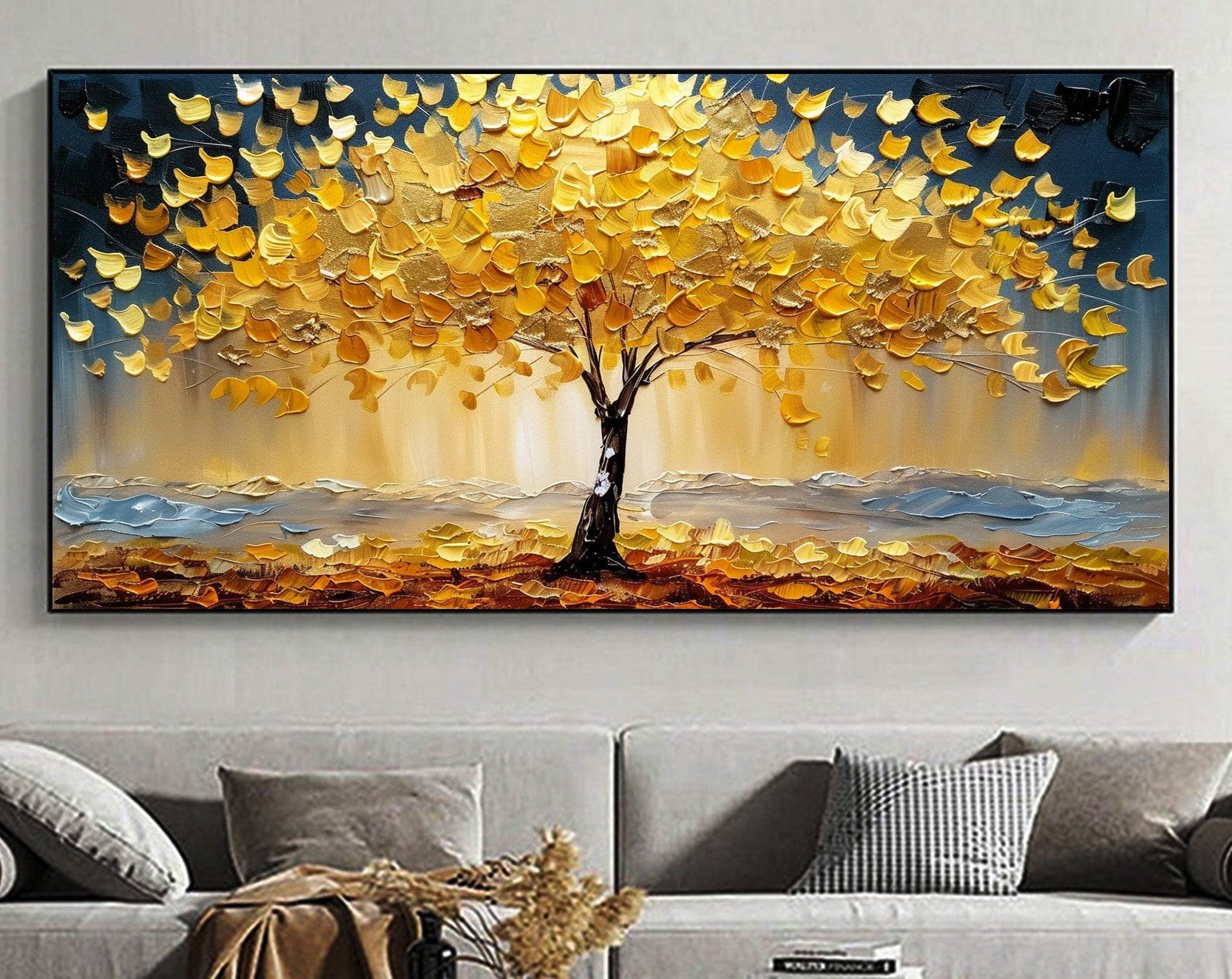 Autumn Colorful Tree Artwork Textured Oil Painting for Elegant Interiors #CAP 033 - Image 9