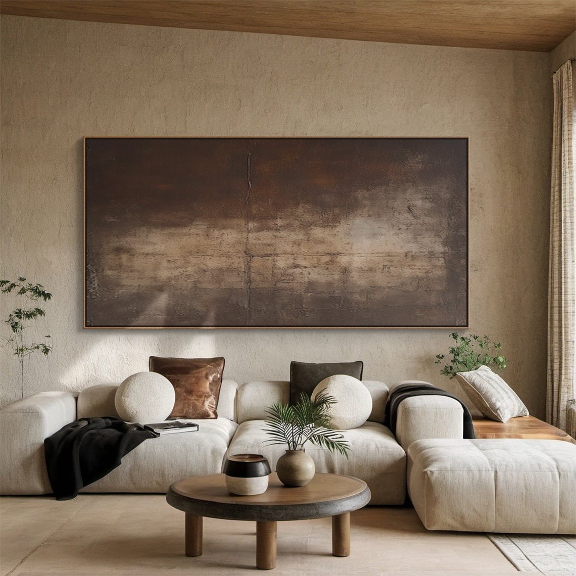 Beige & Brown Abstract Painting #BBA 069 - Image 6