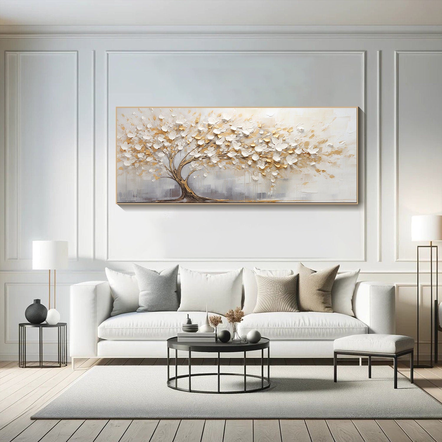 Tranquil Tree Hand-Painted Oil Canvas for Modern Home Decor #CAP 034 - Image 3