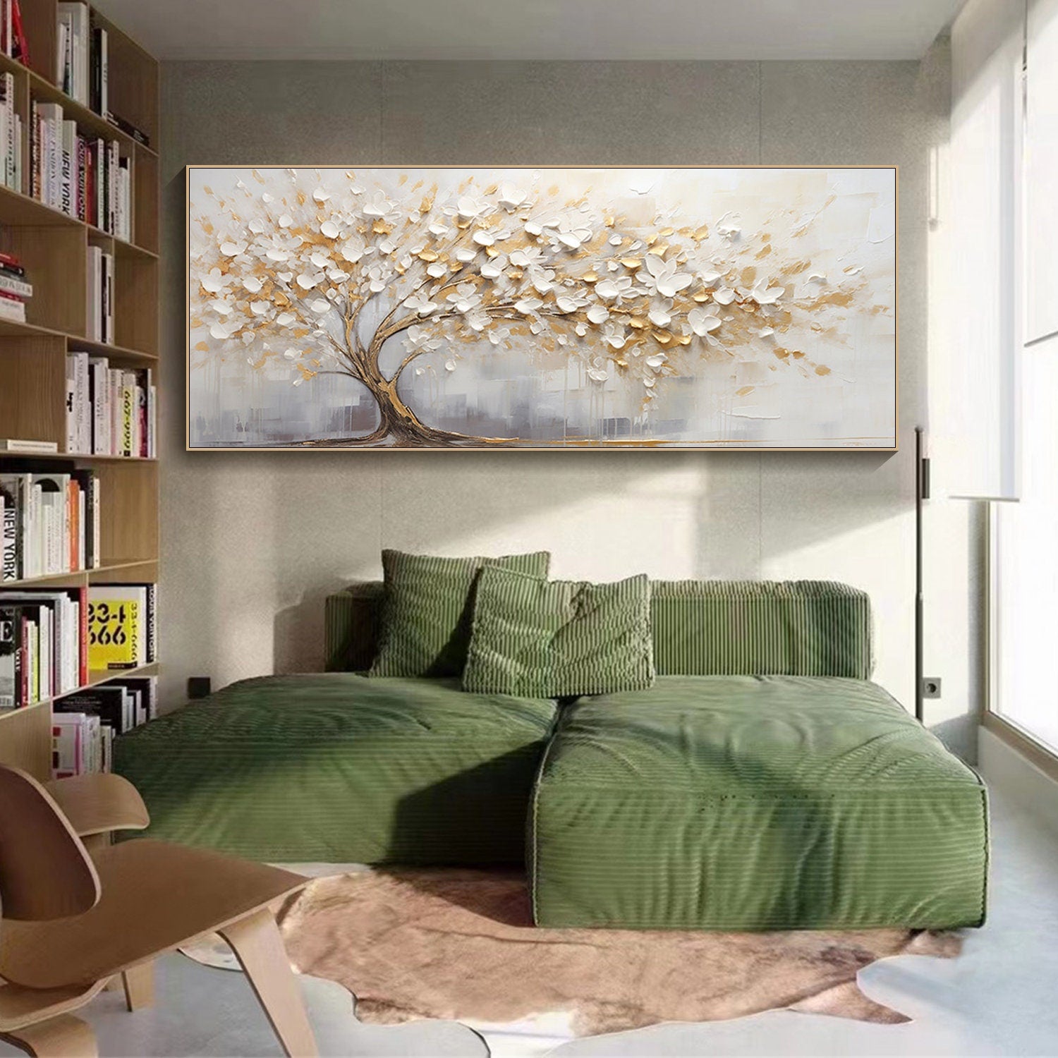 Tranquil Tree Hand-Painted Oil Canvas for Modern Home Decor #CAP 034 - Image 2