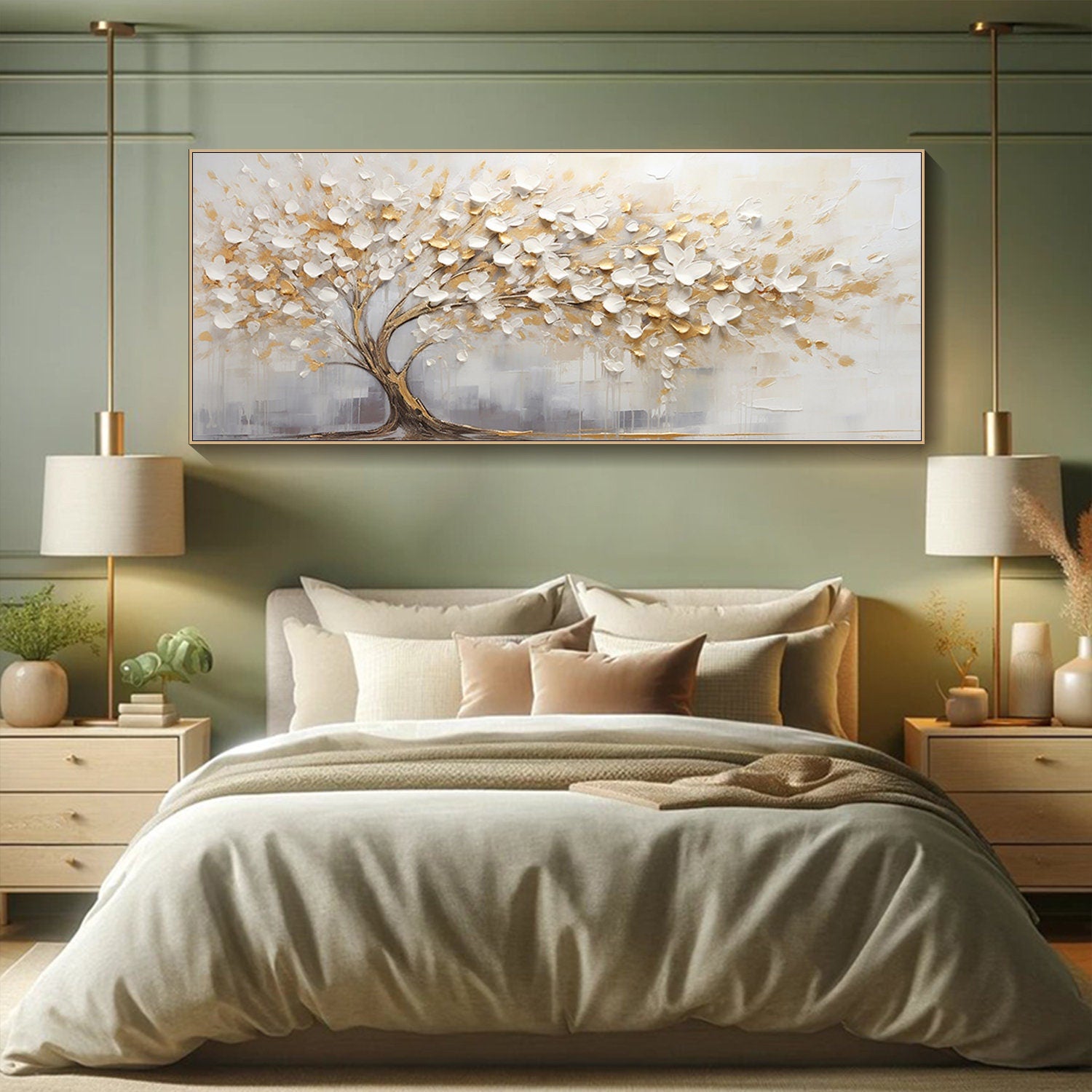 Tranquil Tree Hand-Painted Oil Canvas for Modern Home Decor #CAP 034 - Image 6