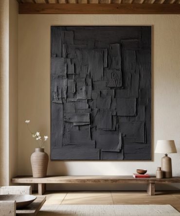 Modern Minimalist Black Abstract Art Monochrome Wall Decor #BM 097