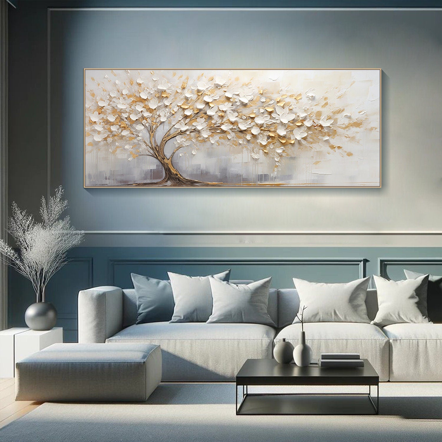 Tranquil Tree Hand-Painted Oil Canvas for Modern Home Decor #CAP 034 - Image 7